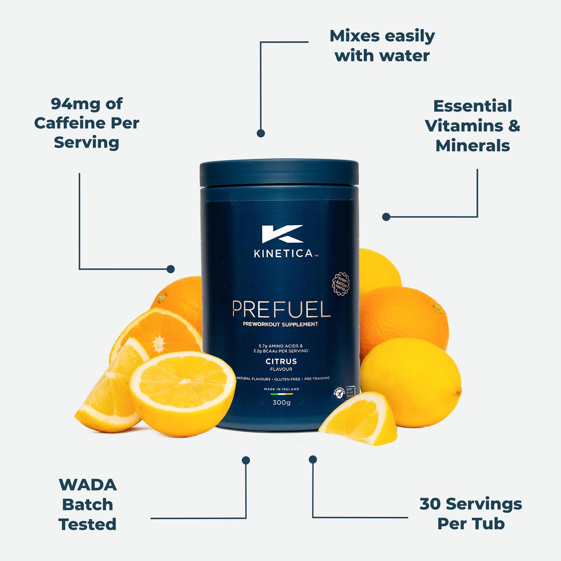 Kinetica PreFuel, Pre Workout, 5.7g Amino Acids & 2.2g BCAA's per Serving, 30 Servings KineticaUS supplements