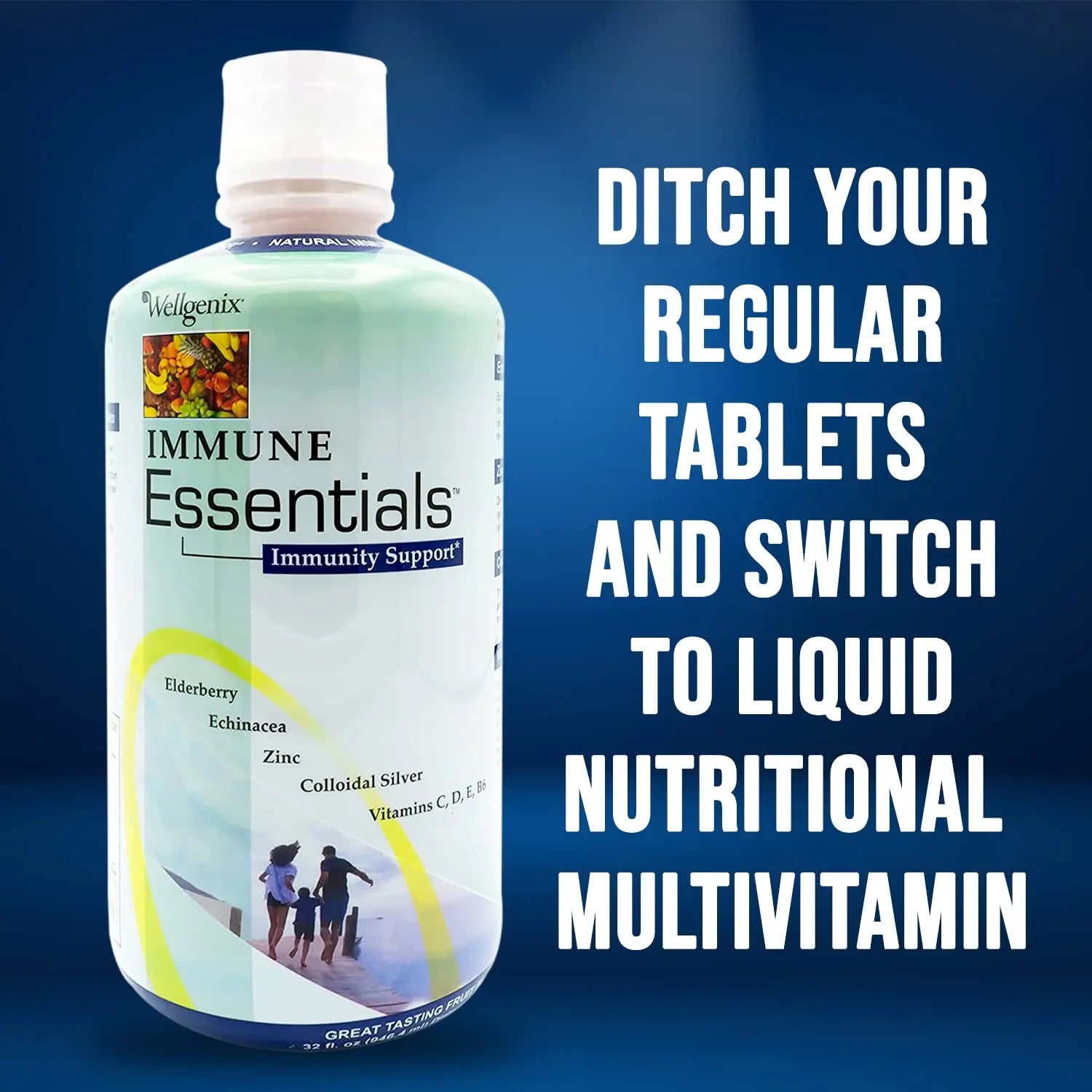 Wellgenix Immune Essentials - Multivitamin Liquid for Men, Women & Kids - Vegan Supplement with Vitamins C, D Elderberry Zinc WellgenixAu supplements