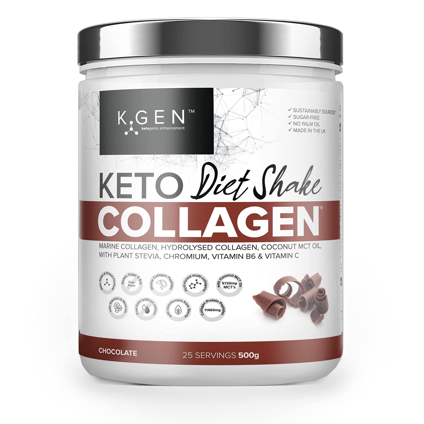 K-GEN Diet Shake Meal Replacement Keto Collagen Powder | Multi Collagen Protein with MCT Oil, Vitamin C K GEN ketogenic enhancementUS supplements