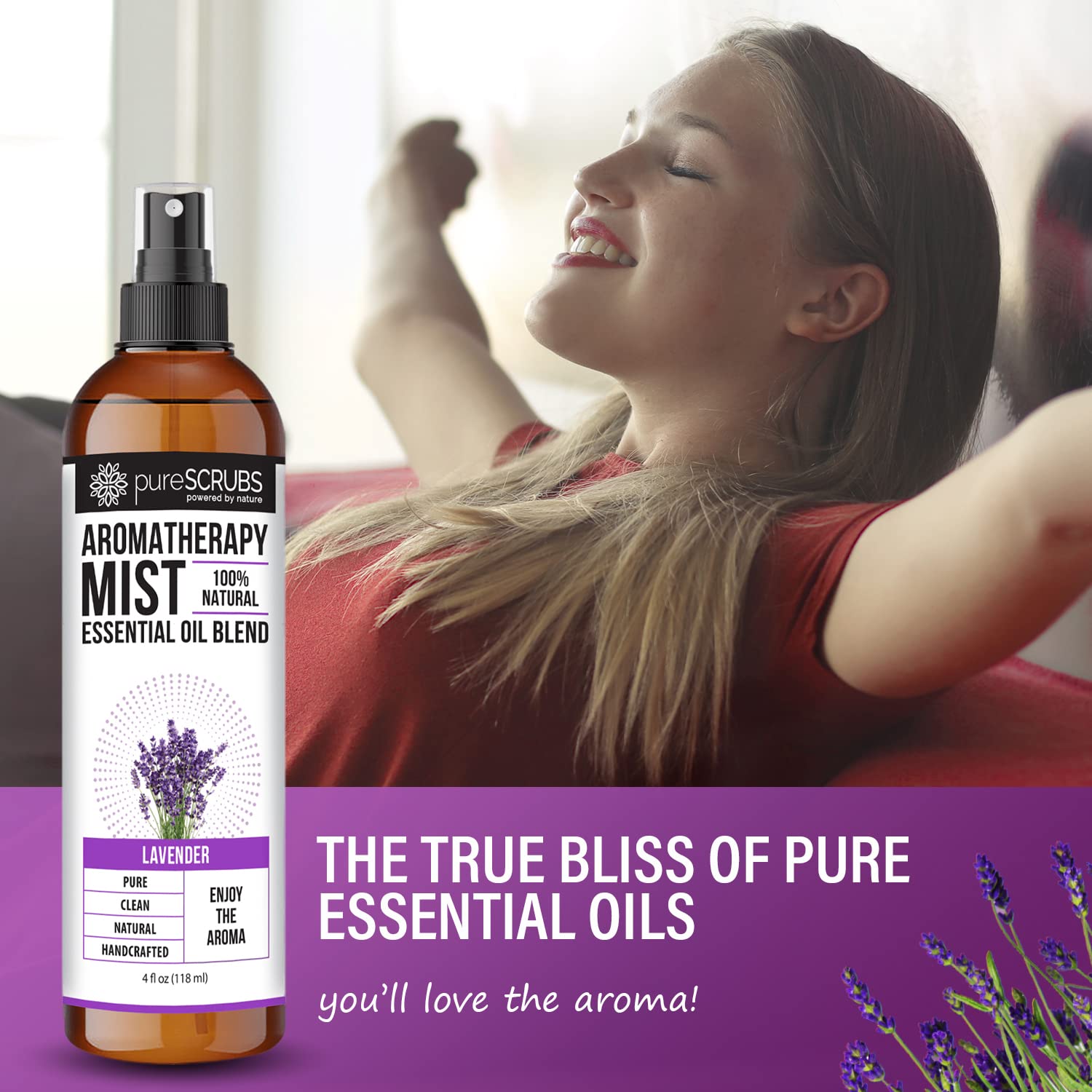 Shake, Mist & Enjoy - pureSCRUBS Premium Lavender Aromatherapy Spray Mist for Room, Body, Linens pureSCRUBSAu supplements