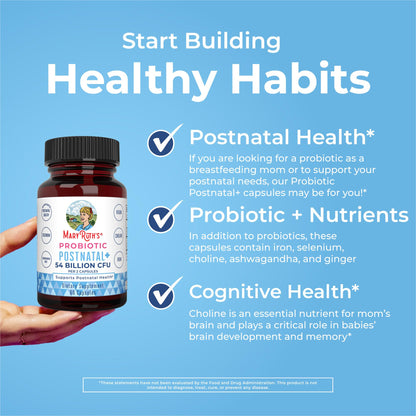 MaryRuth Organics Postnatal Probiotics for Breastfeeding Women | Nursing Probiotic Capsules with Vitamins | Minerals & Antioxidants | 54 Billion CFU | Non-GMO | Vegan | 30 Servings MARYRUTH'SUS supplements