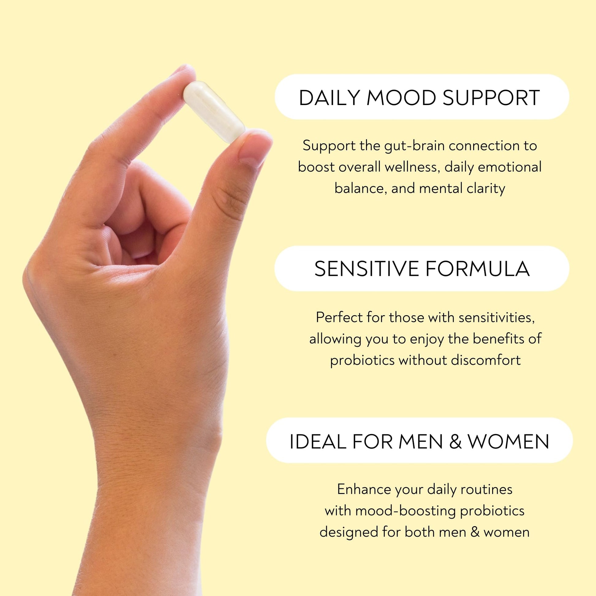 Probiotics - Mood Super Strains Probiotic - Naturally Supports Digestion & Mood - Histamine-Free Probiotics w/ L Rhamnosus GG, Shelf Stable Probiotic Supplement, 60 Day Supply, Non-GMO, VEGAN Lifted NaturalsAu supplements