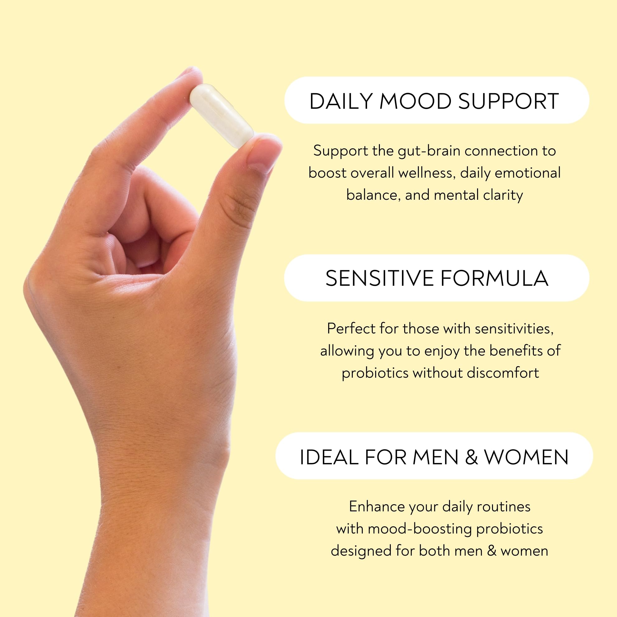 Probiotics - Mood Super Strains Probiotic - Naturally Supports Digestion & Mood - Histamine-Free Probiotics w/ L Rhamnosus GG, Shelf Stable Probiotic Supplement, 60 Day Supply, Non-GMO, VEGAN Lifted NaturalsAu supplements
