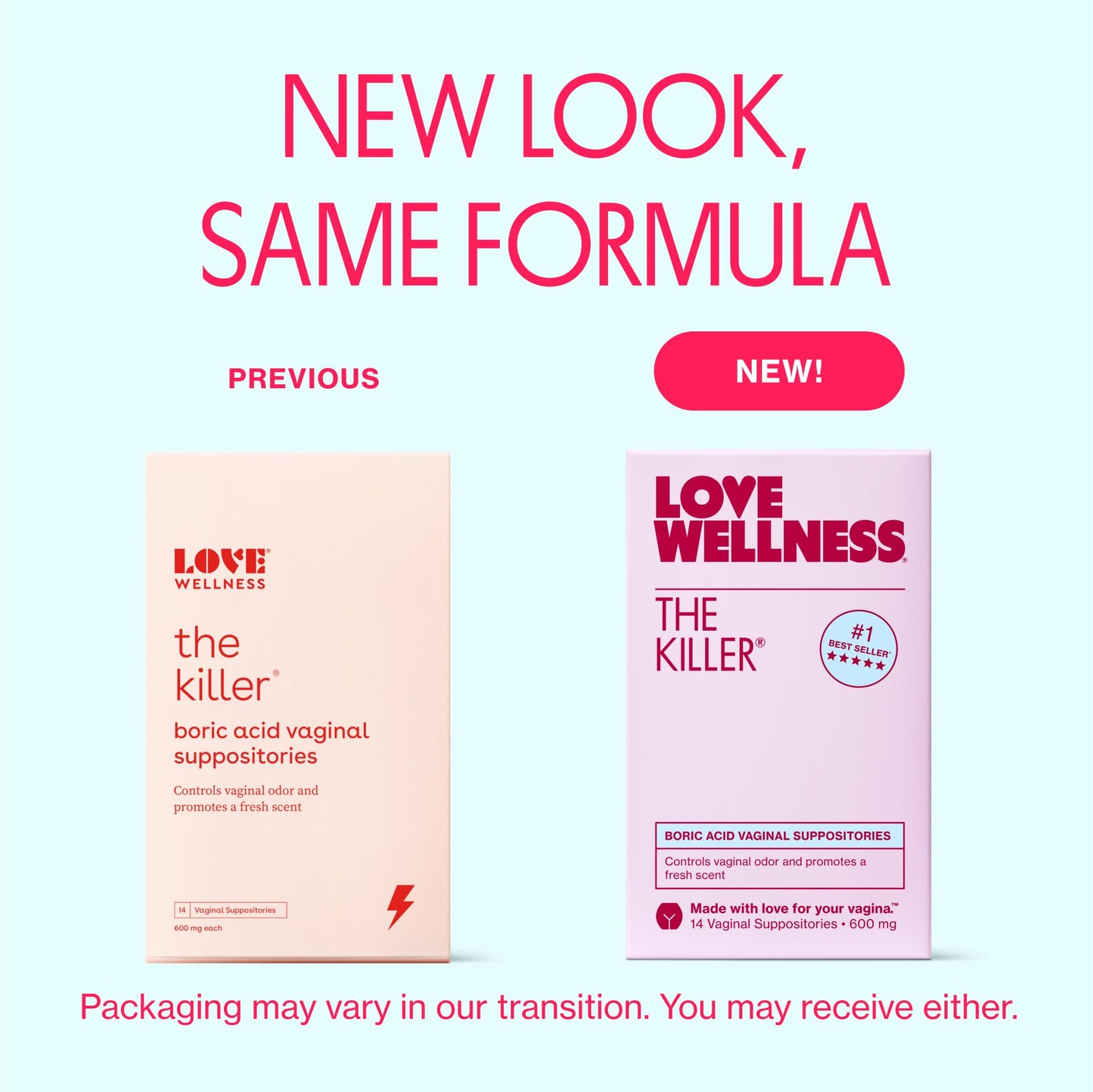 Love Wellness The Killer | 600mg Boric Acid Vaginal Suppositories | Balances pH & Supports Odor Control, a Healthy Vaginal Balance | Fast-Acting & Fragrance-Free | Gentle & Effective | 28 Ct Love WellnessUS supplements