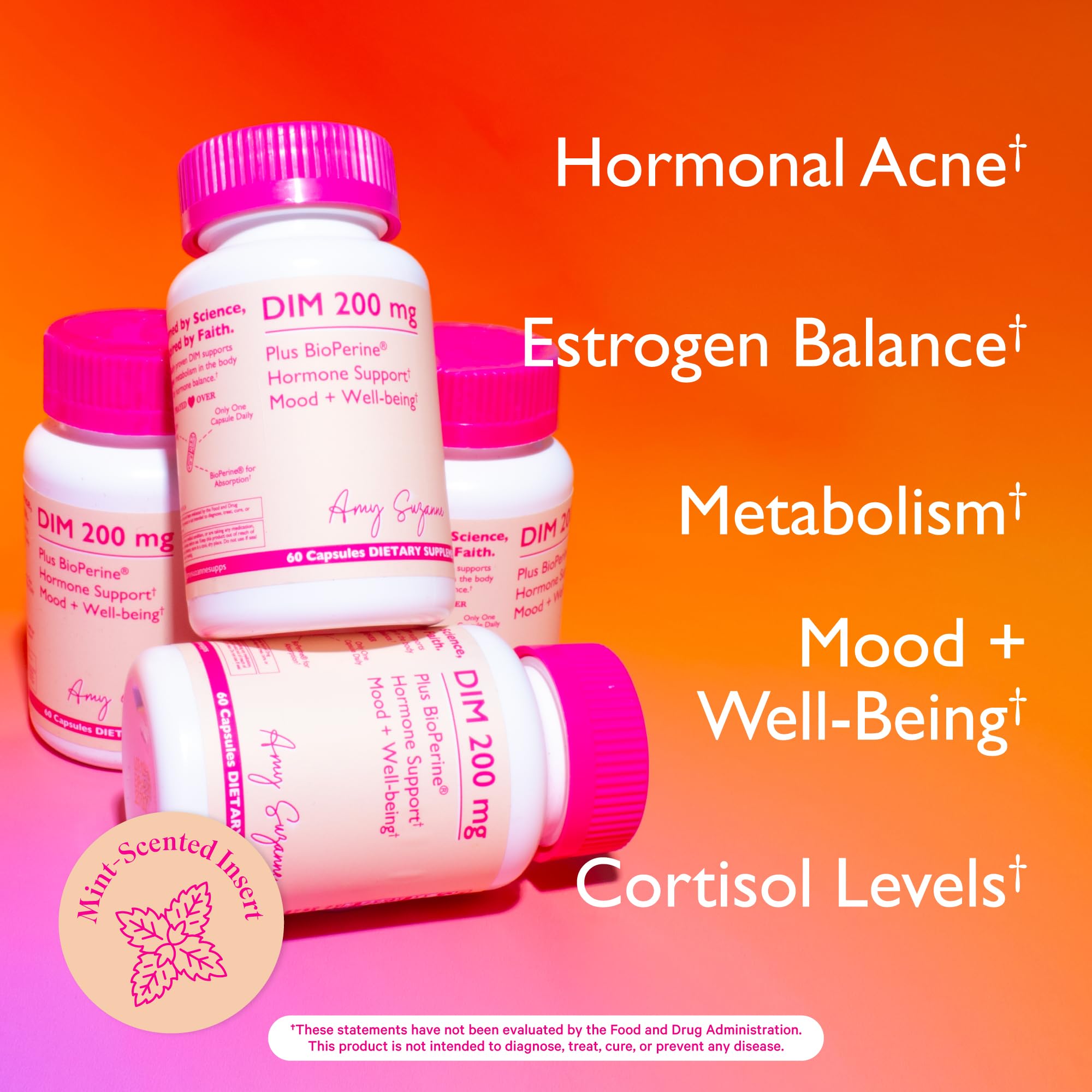Amy Suzanne 200 DIM Supplement for Women - Estrogen Metabolism and Hormone Harmony for Menopause, Perimenopause & PMS Support - DIM Plus Bioperine for Mood Support - 60 Day Supply, Vegan Amy SuzanneAu supplements