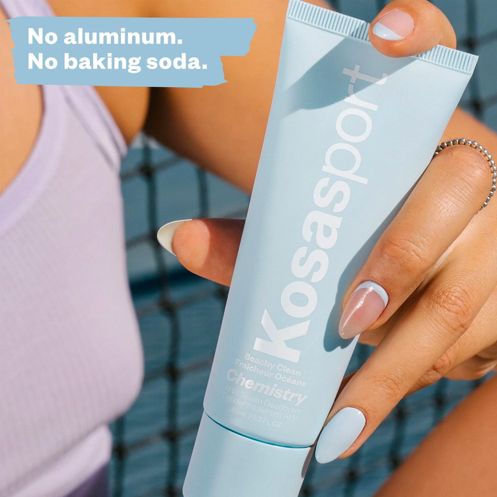 Kosas Chemistry Deodorant - Aluminium and Baking Soda Free + BO-Fighting AHA Serum that Exfoliates, Softens, and Nourishes the Skin, (Beachy Clean) KosasAu supplements