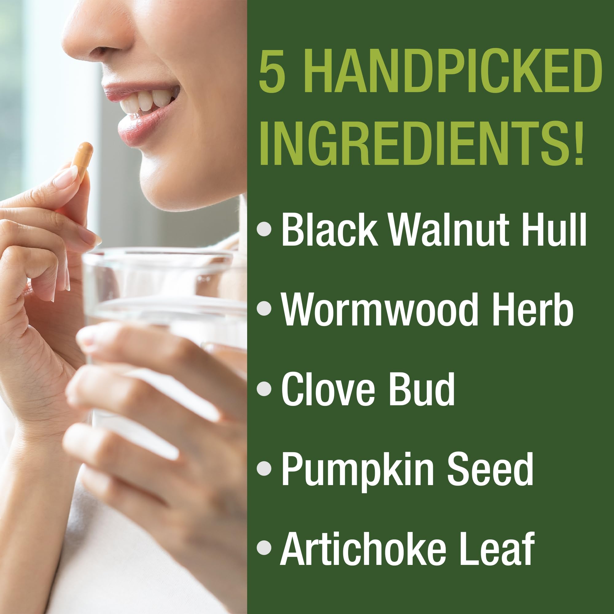 Wormwood Black Walnut Clove Cleanse for Humans. Elimination Detox + Intestinal Support Capsules Supplement for Adults and Kids. Pills with Artichoke and Pumpkin Seed for Additional Benefits Peak PerformanceAu supplements