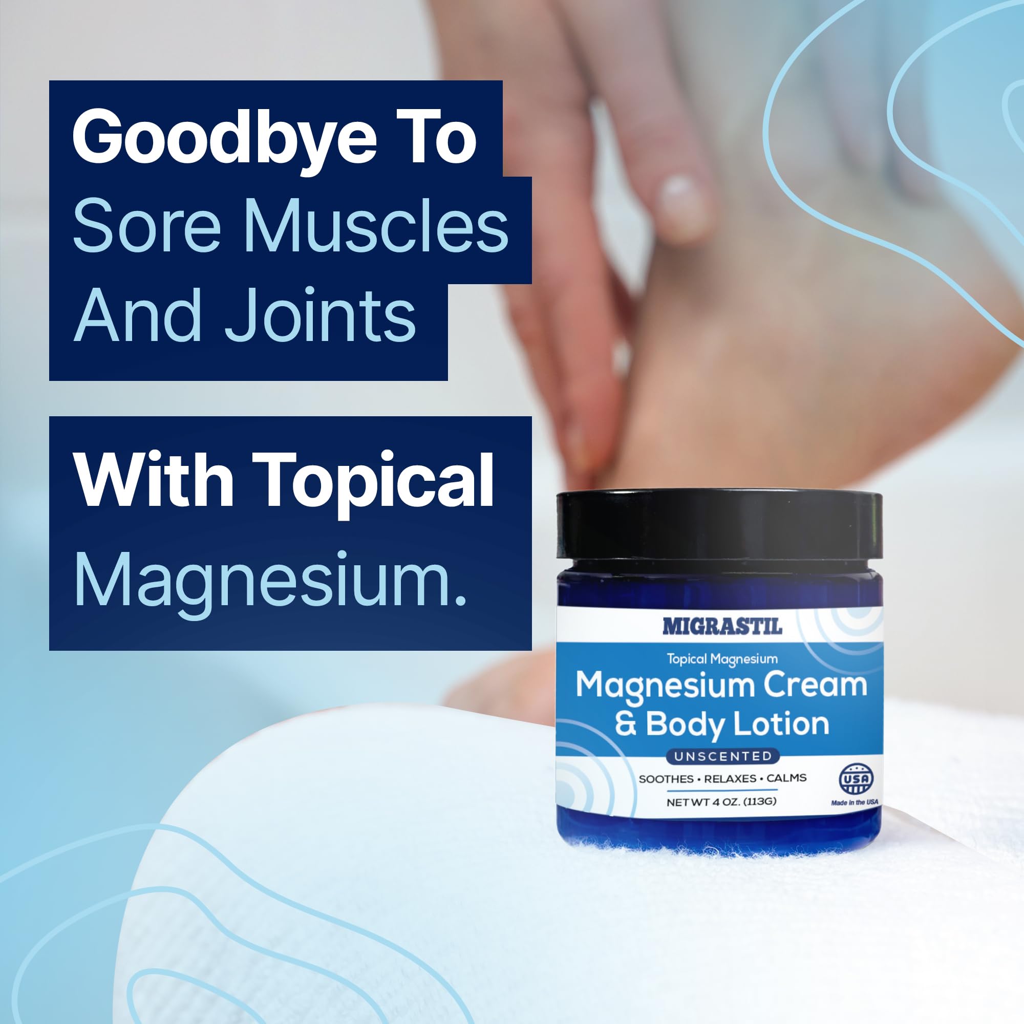 Basic Vigor Migrastil PainBlock Roll-On & Unscented Topical Magnesium Cream Bundle. Made in The USA. Basic VigorAu supplements