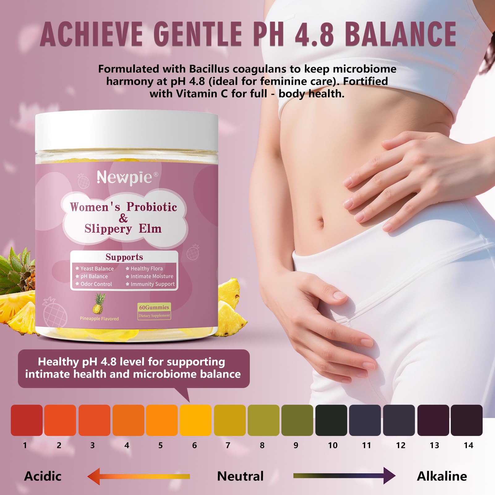 Blltzzz Her Juicy Women's Probiotic Gummies | Pineapple Flavor | Contains Slippery Elm and Probiotic Blend to Support Women's Intimate pH Balance, Gut Wellness and Overall Well-Being | 60 Gummies (2) BlltzzzAu supplements