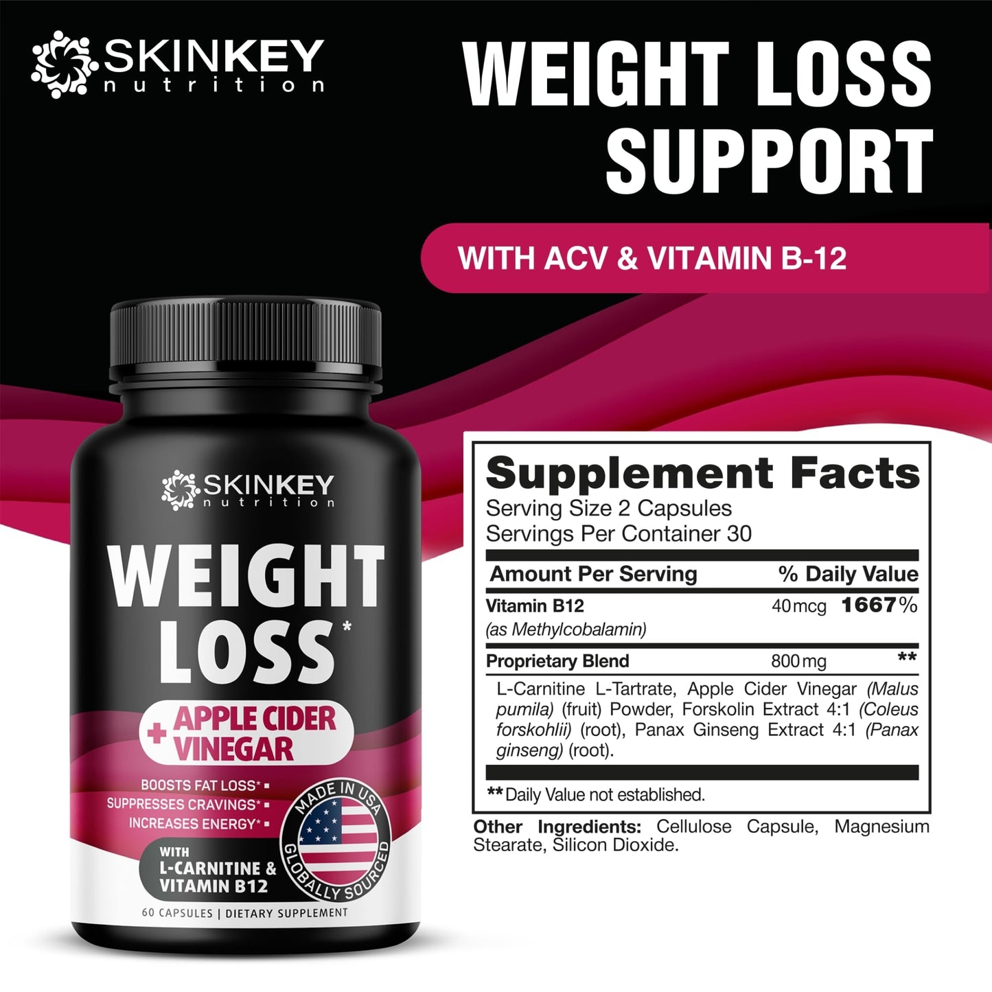 Weight Loss Pills for Women - Fat Burner Diet That Work Fast & Men Made in USA SKINKEY NutritionUS supplements