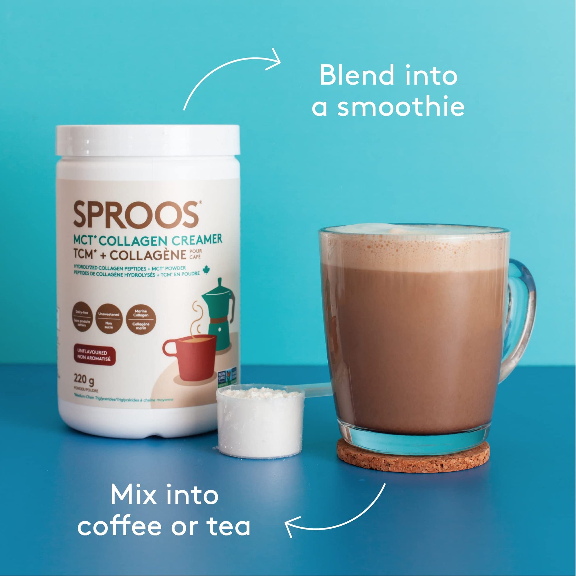 SPROOS - MCT Collagen Creamer - Beverage Powder - Hydrolised Collagen Peptides & MCT Powder - Healthy Fats SPROOSAu supplements
