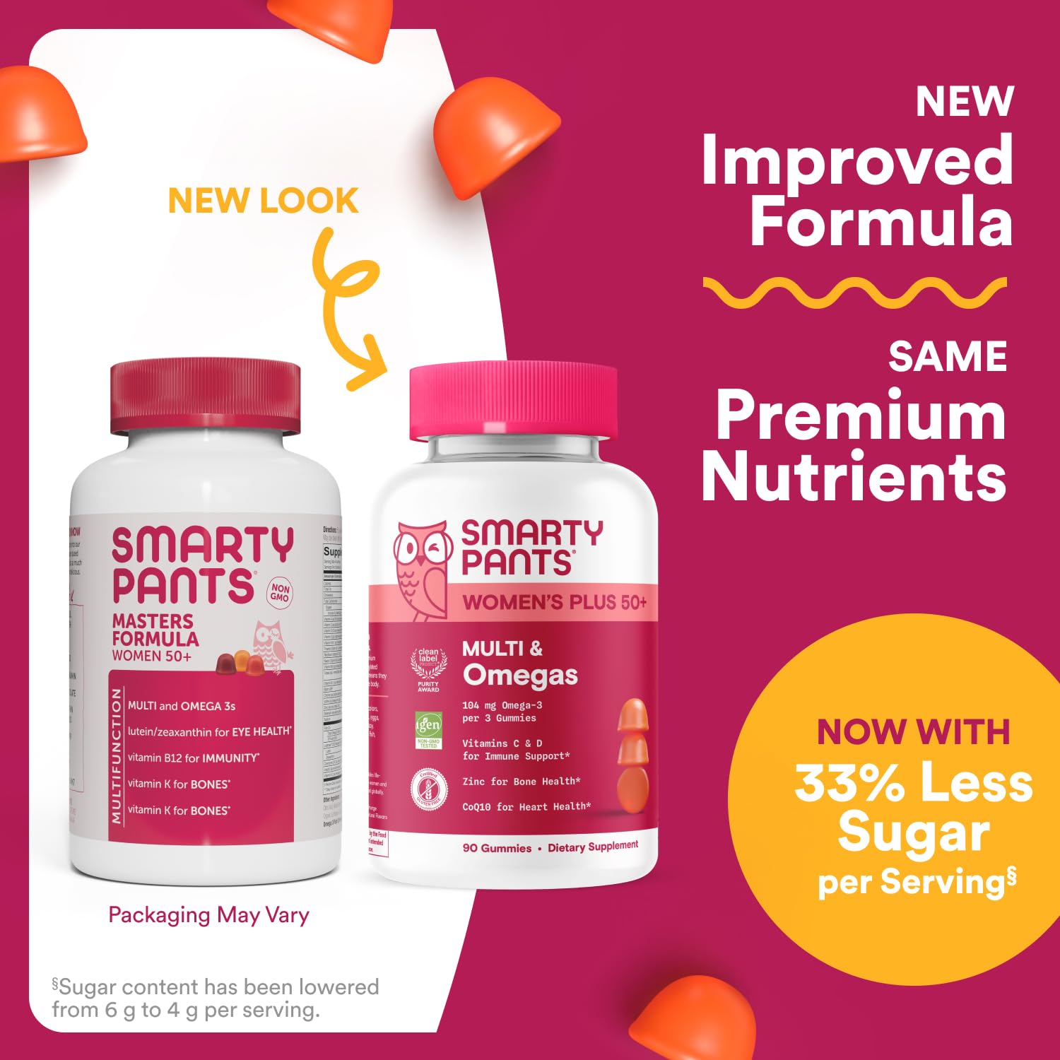 SmartyPants Multivitamin Gummy for Women 50 and Over - Improved Formula: Omega 3 (DHA/EPA), Methylfolate, CoQ10, Vitamin D3, C SmartyPantsAu supplements