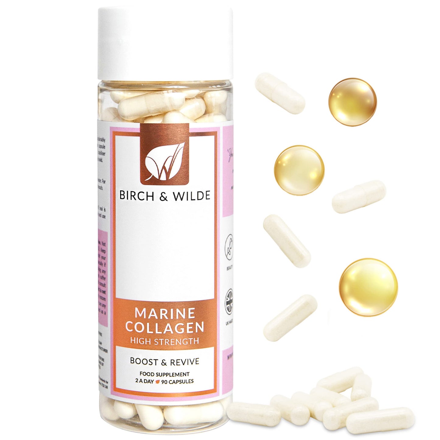 Marine Collagen Peptides Capsules - Hydrolyzed Collagen Supplements for Women & Men BIRCH & WILDEUS supplements