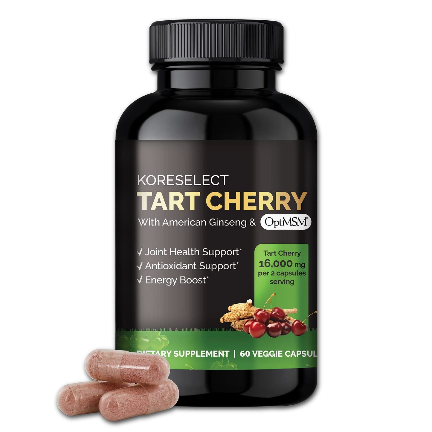 KORESELECT Beet Root & Tart Cherry Capsules 16,000mg Capsules Bundle for Nitric Oxide KORESELECTUS supplements