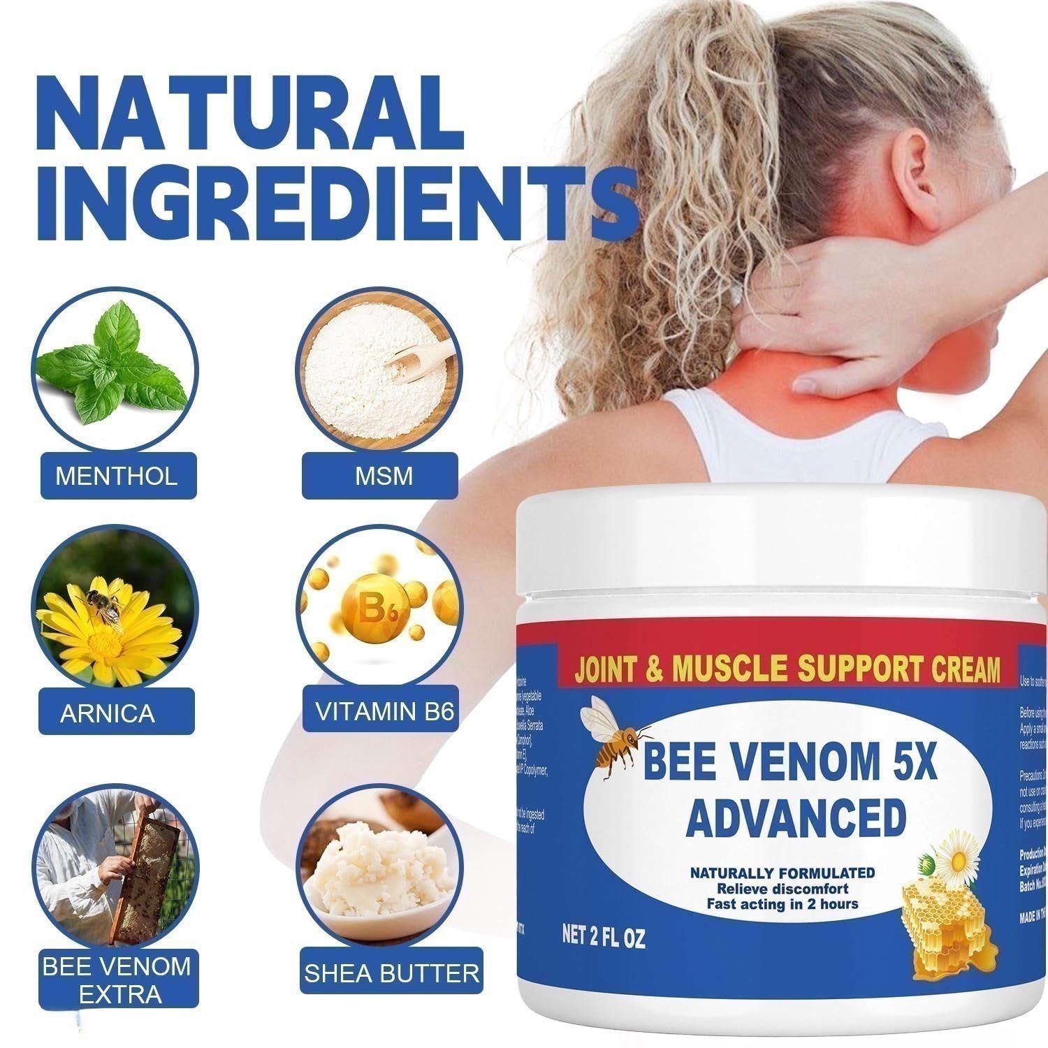 JOYFULART Zealand Bee Venom Serum Gel, Professional for Joint, Muscle, Bone Cream, 24h Fast Release, Soothing Powerful for Back, Neck, Hand, Foot, Knee, Muscle, Shoulder, Hip, Nerve JOYFULARTAu supplements