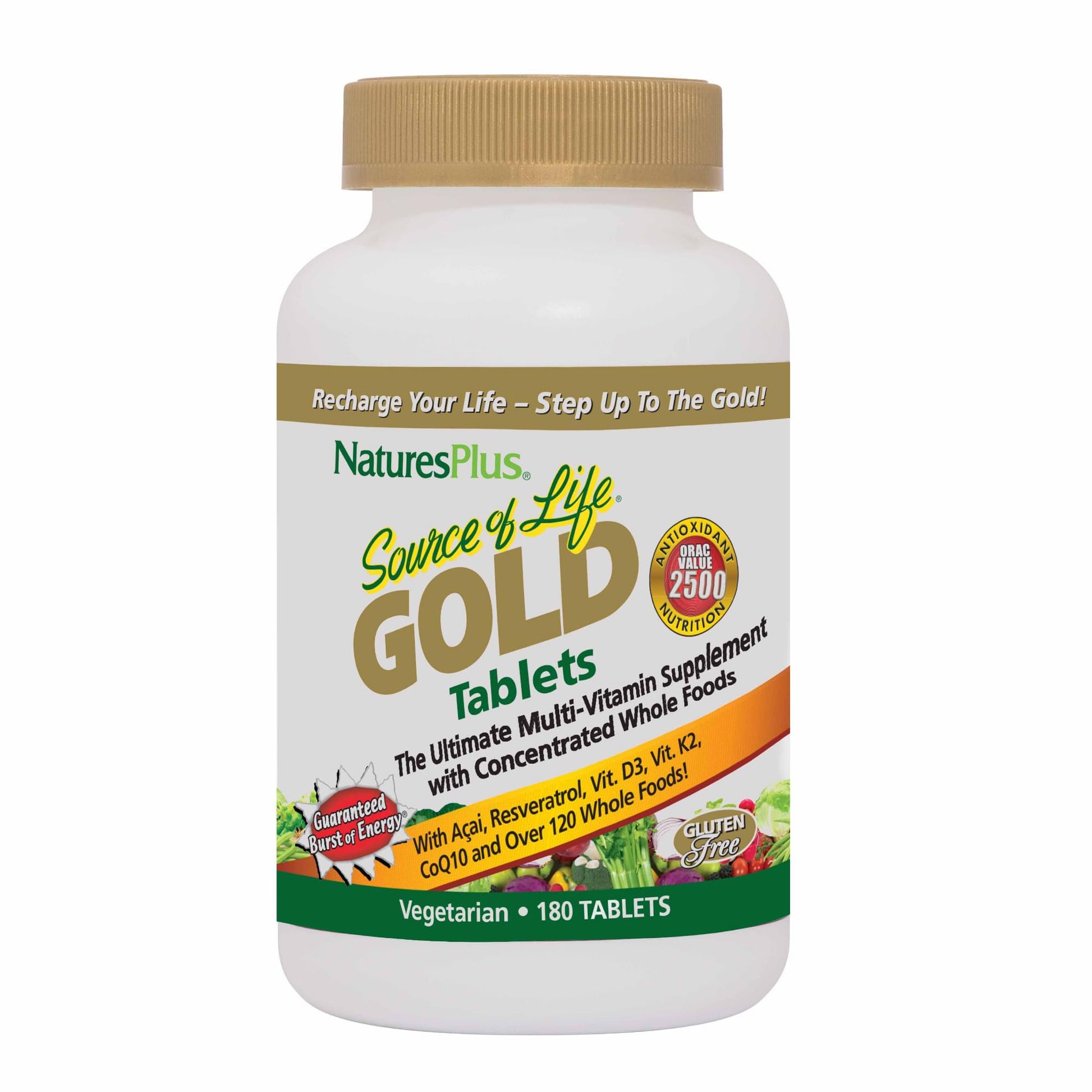 Natures Plus Source of Life Gold Multivitamin - 180 Tablets - Blood Support, Bone Support, Healthy Immune System NaturesPlusAu supplements