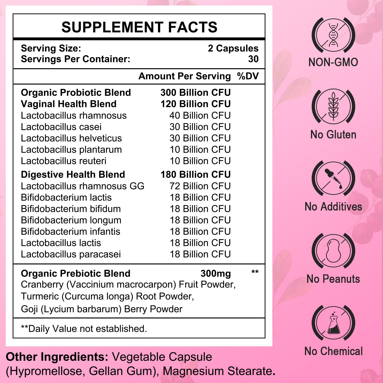 300 Billion CFUs Probiotics for Women,12 Strains Probiotics with Prebiotic Cranberry HeafetineAu supplements