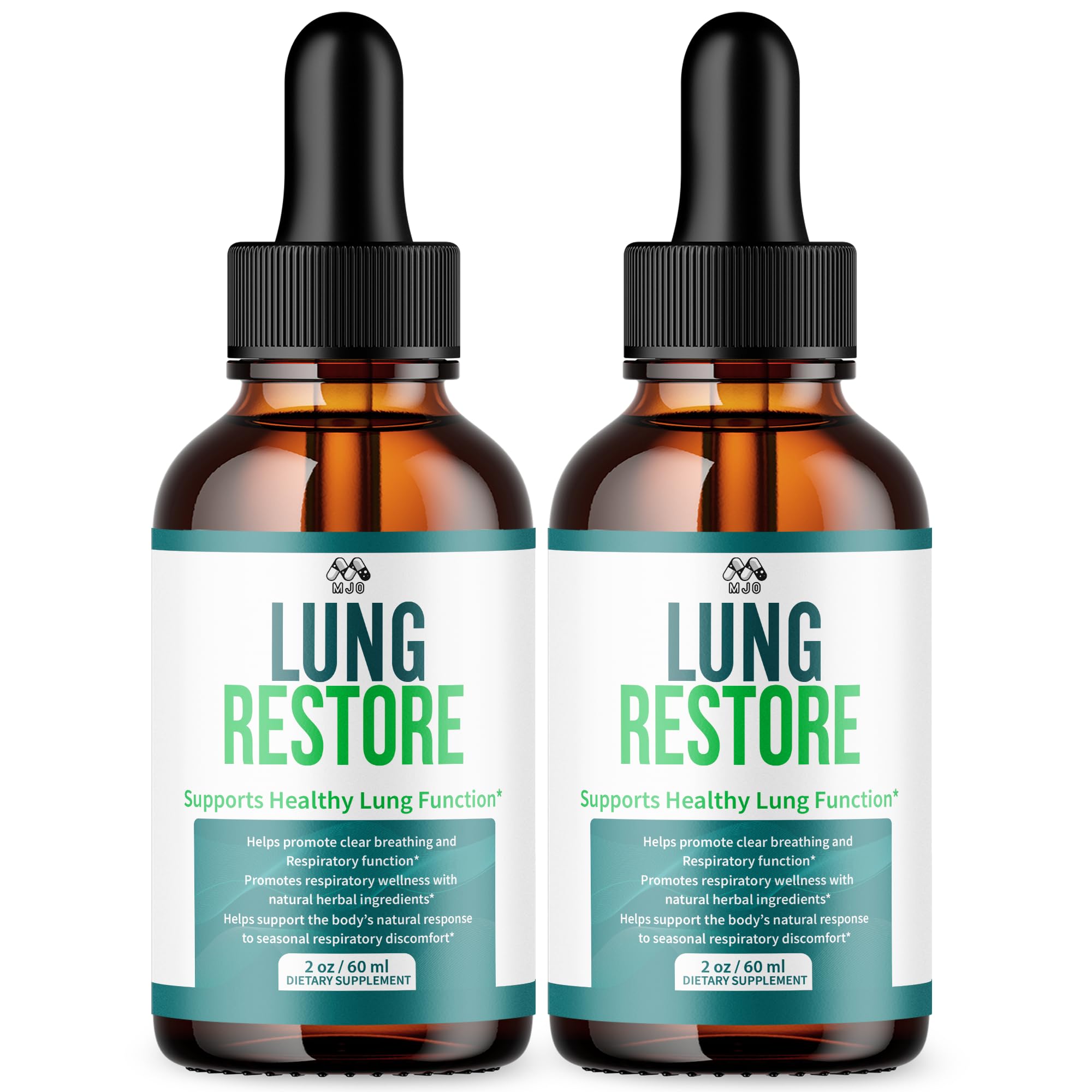 (2 Pack) Lung Restore Drops, Official LungRestore Liquid Supplement Drops with All Natural Ingredients, Lung Restore Advanced Lungs Wellness Support with Premium Vitamins for Women & Men (60 Servings) MJOAu supplements