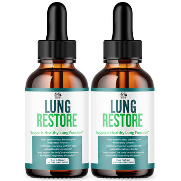 (2 Pack) Lung Restore Drops, Official LungRestore Liquid Supplement Drops with All Natural Ingredients, Lung Restore Advanced Lungs Wellness Support with Premium Vitamins for Women & Men (60 Servings) MJOAu supplements