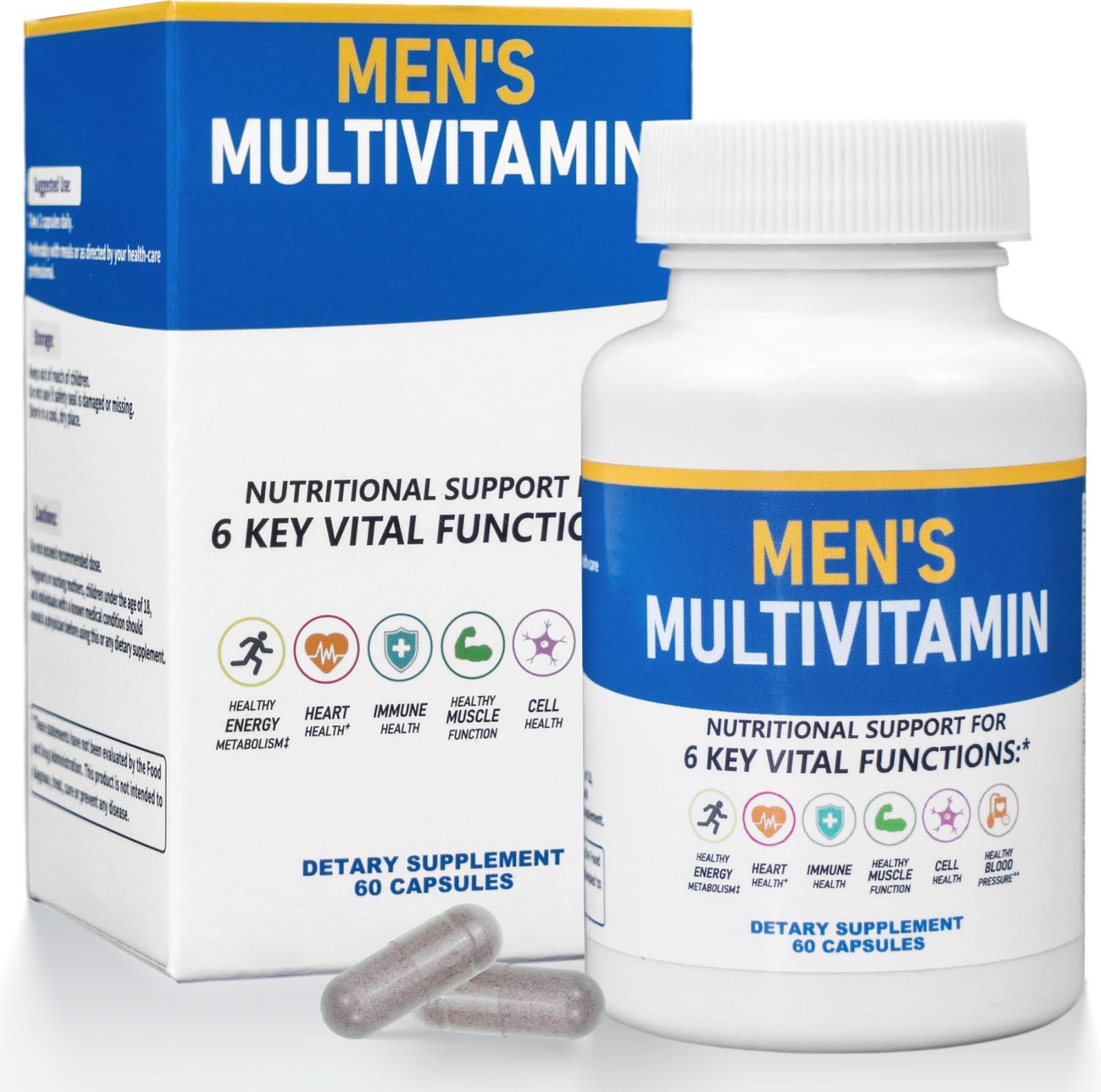 ssumiao Men's Multivitamins Contain 50+ Nutrients Including Vitamin D Daily, Supplement with Vitamin B12, Zinc, Magnesium, Men's Once Daily Multivitamin - 60 Tablets ssumiaoAu supplements