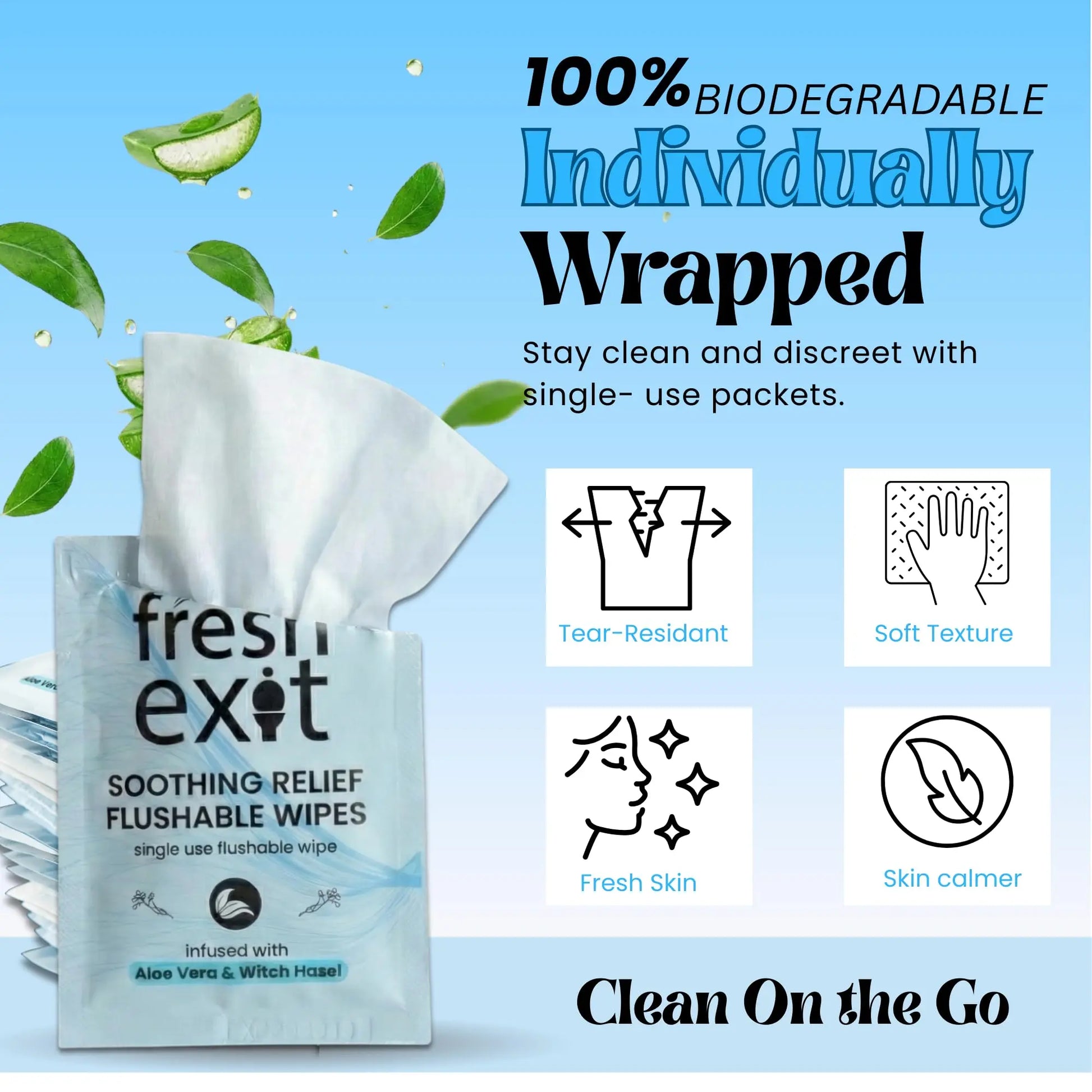FreshExit Flushable Hemorrhoid Wipes – 36 Count – Individually Wrapped with Witch Hazel & Aloe Vera, Large Discreet Travel Wipes for Adults, Soothing & Gentle on Skin FreshExitAu supplements