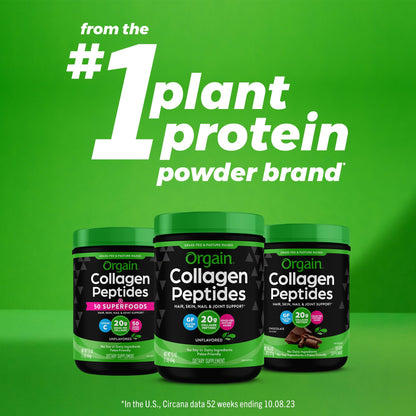 Orgain Hydrolyzed Collagen Peptides Powder, 20g Grass Fed Collagen - Hair, Skin, Nail OrgainUS supplements