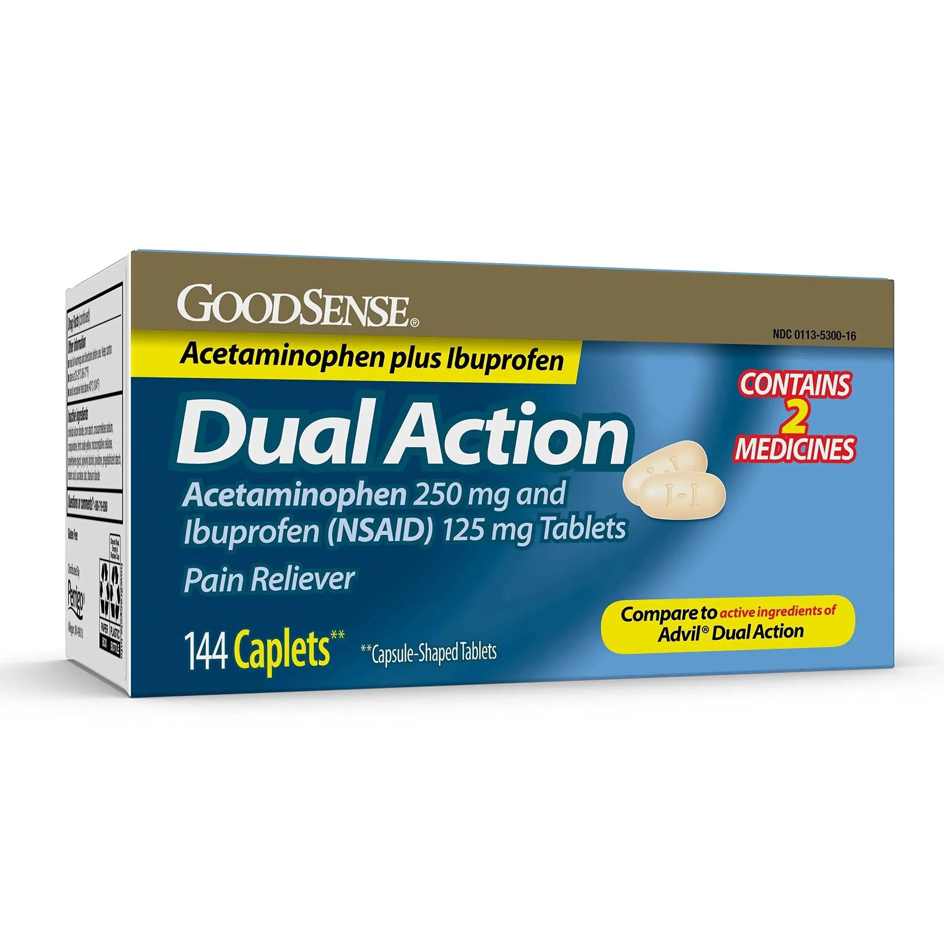 GoodSense Dual Action Acetaminophen 250 mg and Ibuprofen (NSAID) 125 mg Tablets, Pain Reliever for Headache Relief, Arthritis Pain Relief and More, 144 Count GoodSenseAu supplements