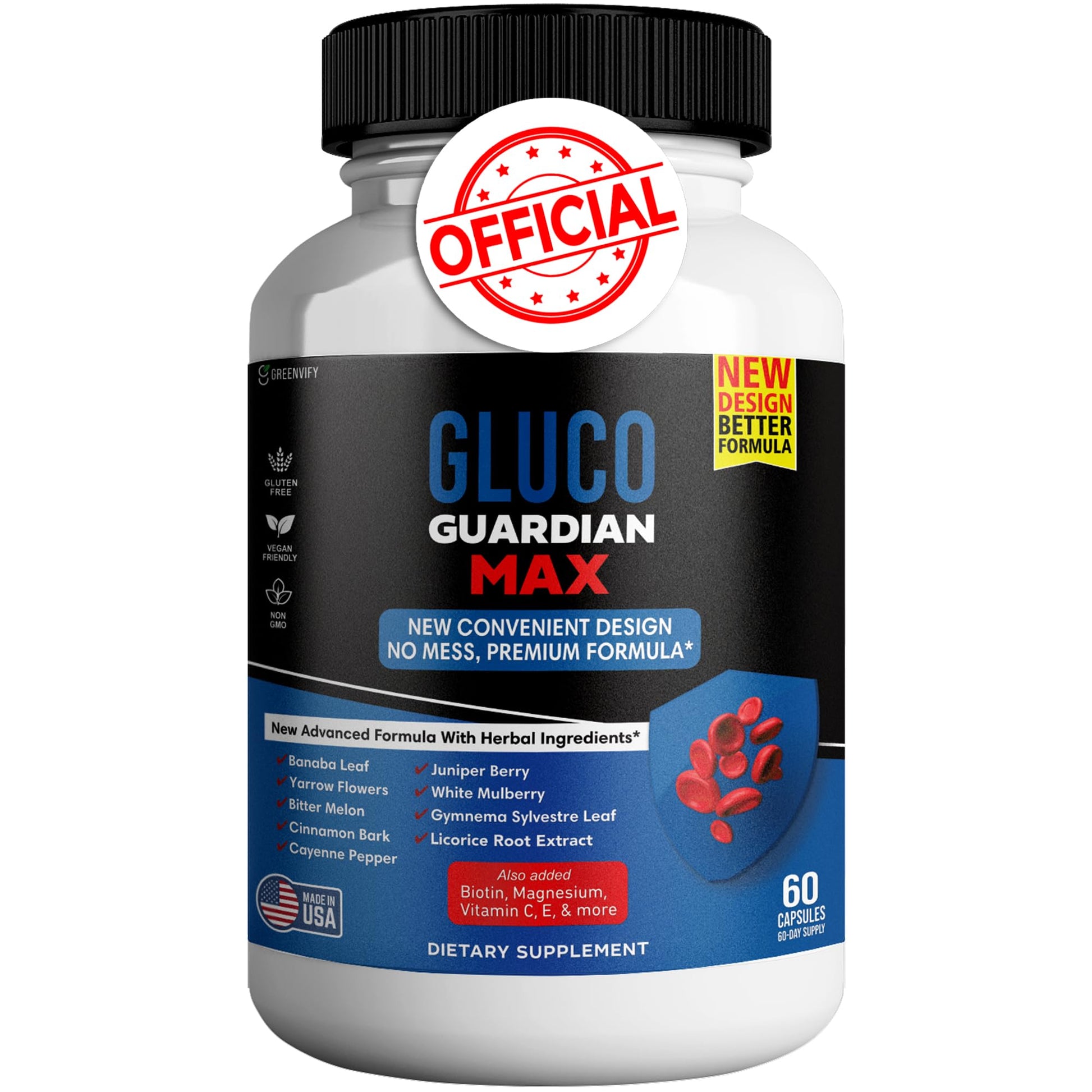 GREENVIFY Gluco Guardian Max Advanced Wellness Support Capsules – Vitamin, Mineral, and Herbal Supplement with Magnesium, Vitamin C, Zinc, and Banaba Leaf – Non-GMO, Gluten-Free – 60 Capsules (1) GREENVIFYAu supplements