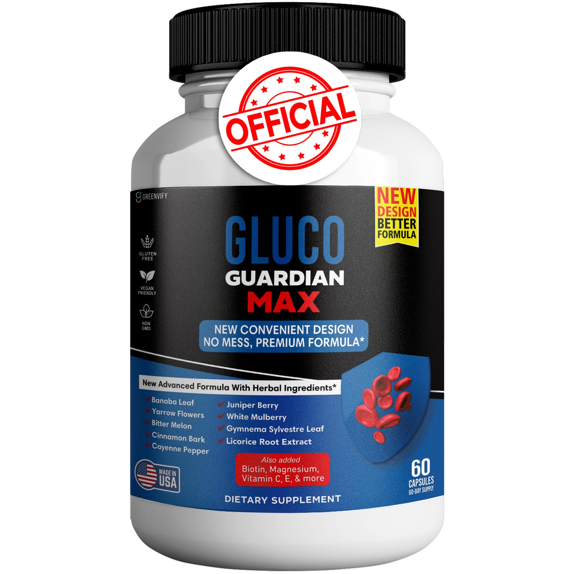 GREENVIFY Gluco Guardian Max Advanced Wellness Support Capsules – Vitamin, Mineral, and Herbal Supplement with Magnesium, Vitamin C, Zinc, and Banaba Leaf – Non-GMO, Gluten-Free – 60 Capsules (1) GREENVIFYAu supplements