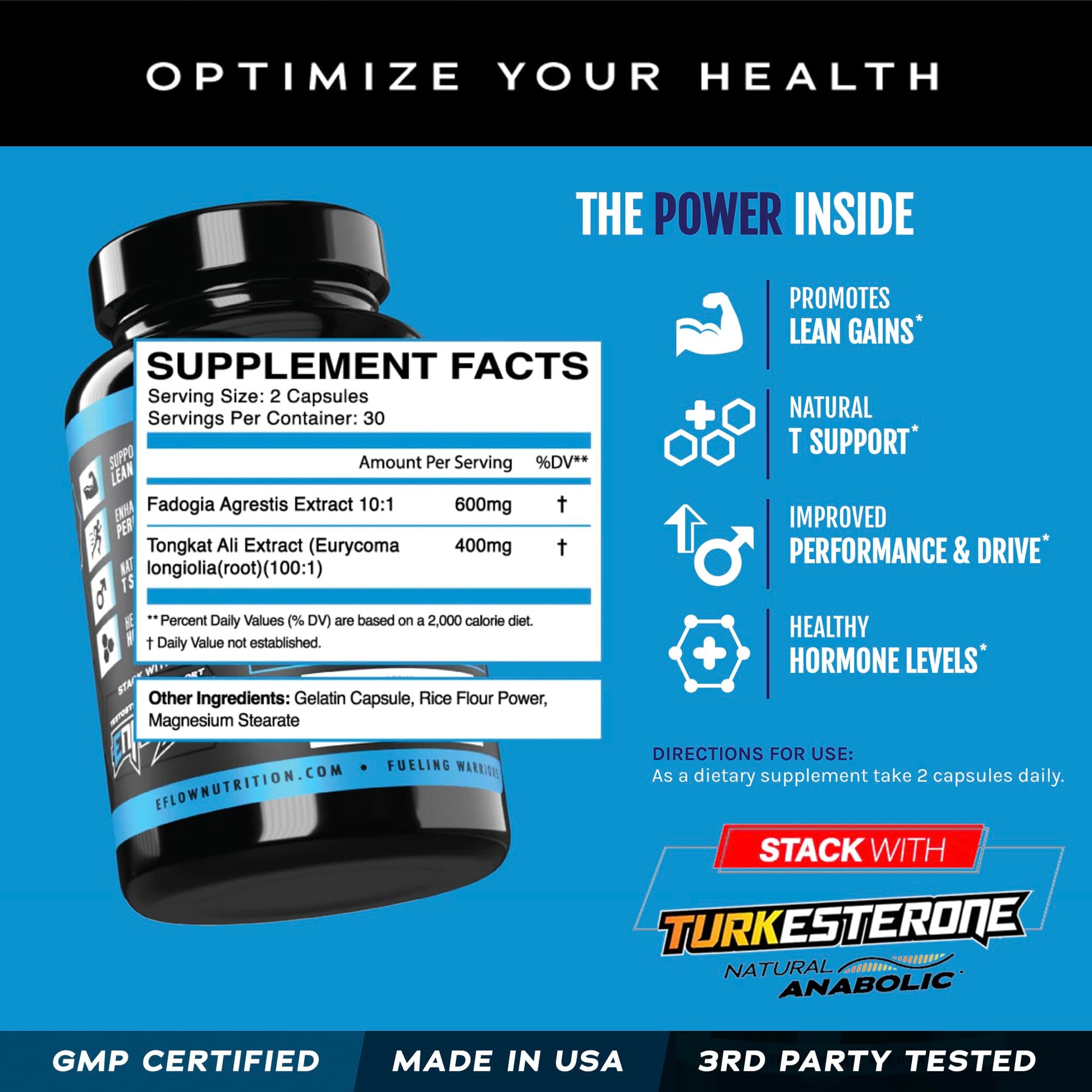 eFlow Nutrition Fadogia Agrestic + Tongkat Ali - [2-in-1] Natural Performance Supplement eFlow NutritionUS supplements