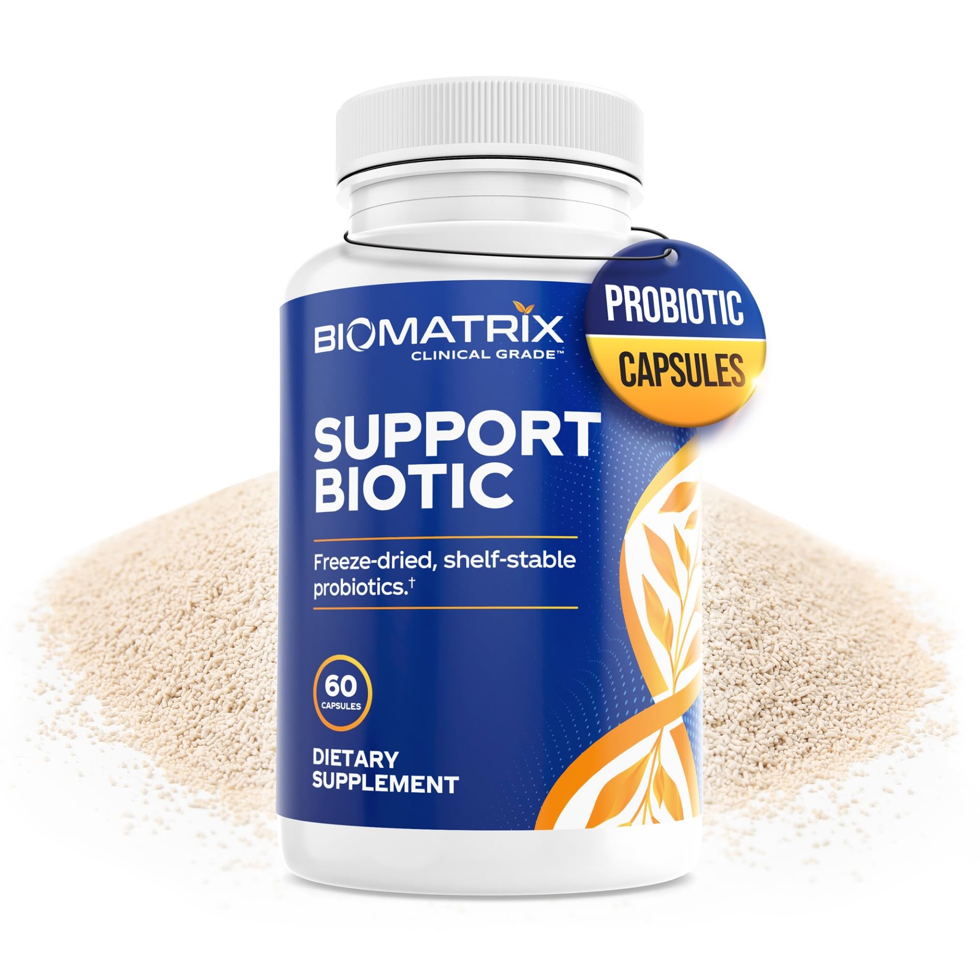 BioMatrix Saccharomyces boulardii Probiotic Supplement w/L. paracasei, L. rhamnosus, Bifidobacterium, Acidophilus – Prebiotic Complement – Temp-Stable, 30-60 Day Supply BioMatrixAu supplements