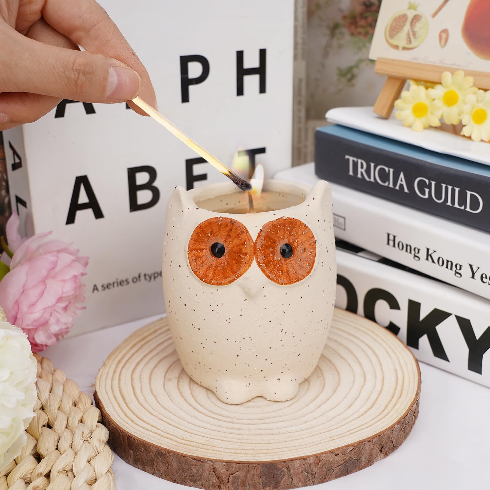 ETAKISH Lavender Scented Candle Gifts for Women, Cute Owl Highly Scented Aromatherapy Candle ETAKISHAu supplements