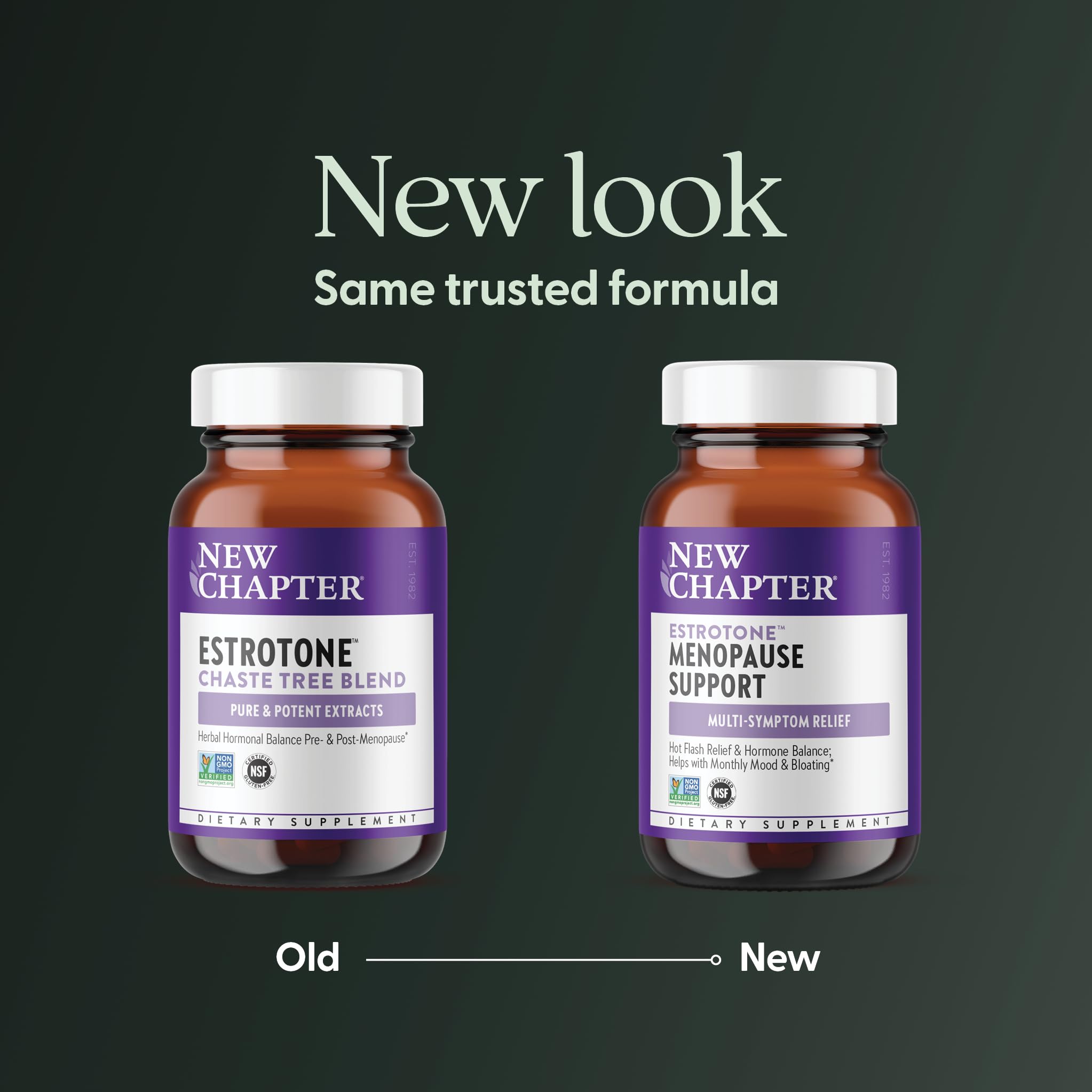 New Chapter Menopause Supplement - Estrotone Herbal Hormone Balance for Women in Perimenopause, with Black Cohosh for Hot Flash Relief & to Reduce Night Sweats + Vitex, No Added Hormones - 60 ct New ChapterAu supplements