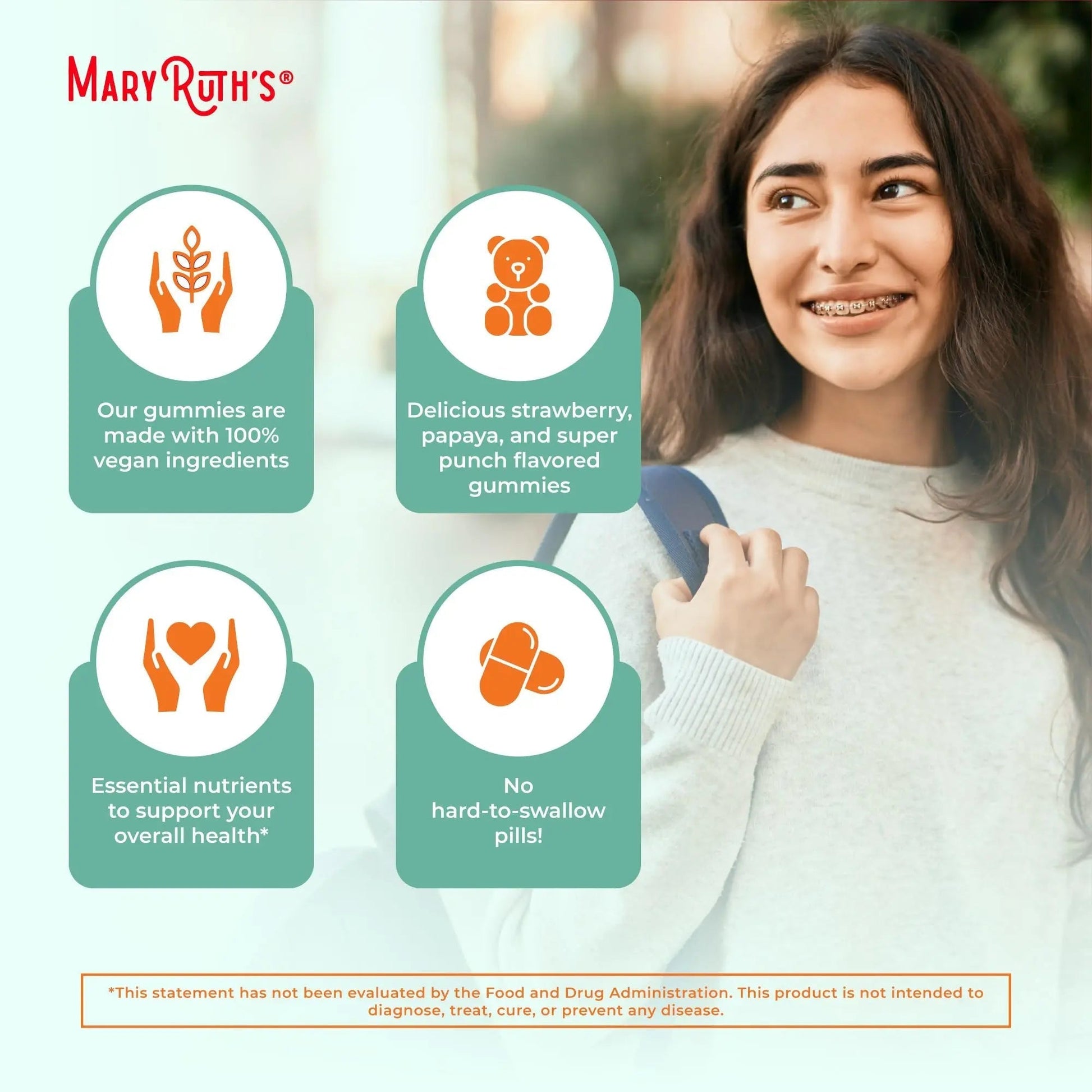 MaryRuth Organics Multivitamin for Teens | Teen Multivitamin Multimineral Gummies with Vitamin B, C, D and E, Biotin, Zinc MaryRuth OrganicsAu supplements