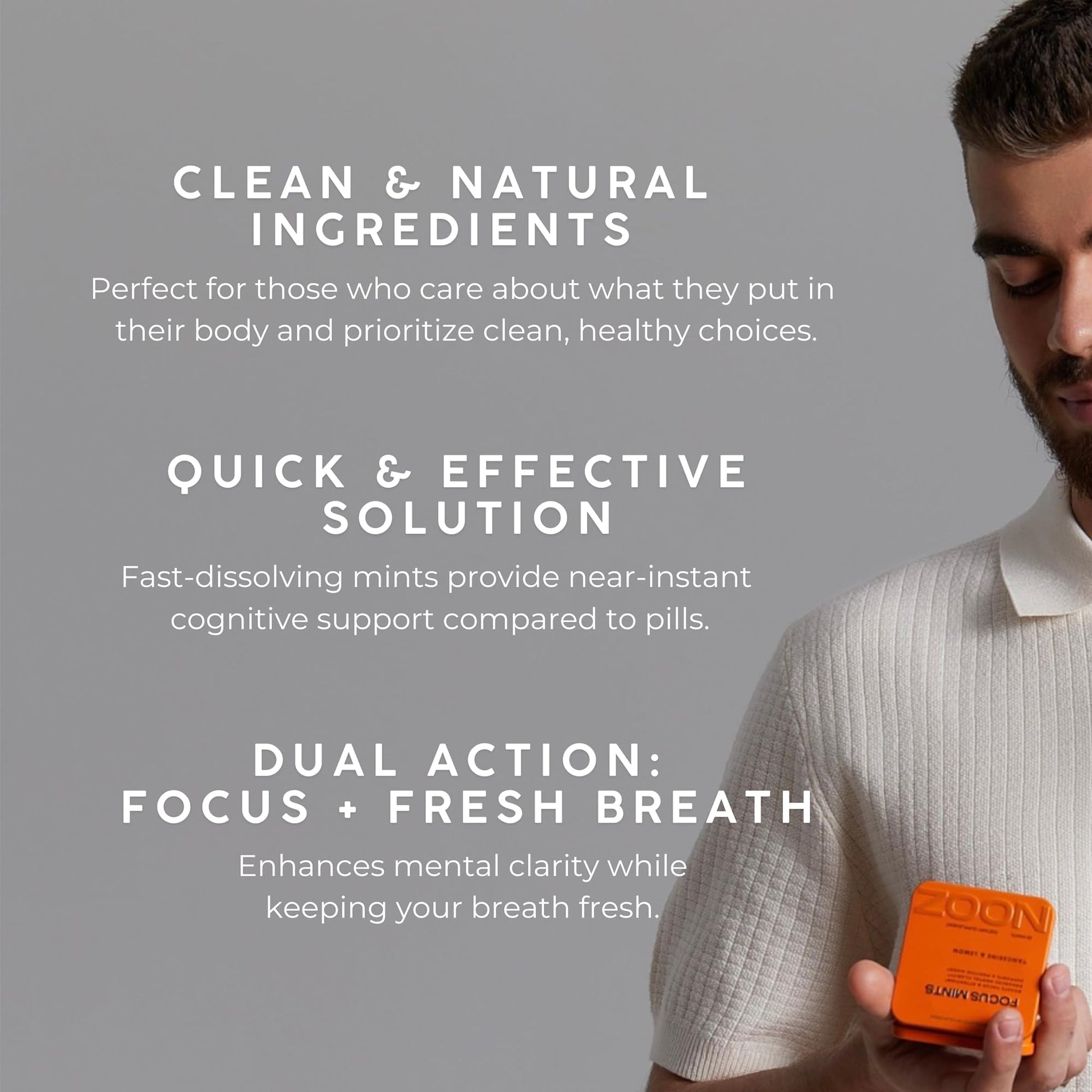 NOOZ Focus Mints Refill Bag - Caffeine-Free Brain Booster for Mental Clarity-Tangerine & Lemon Flavor | Sugar-Free, Travel-Friendly Supplement with Vitamin C, B6, B12 - Non-GMO, Clean Label, 150 Mints NOOZAu supplements