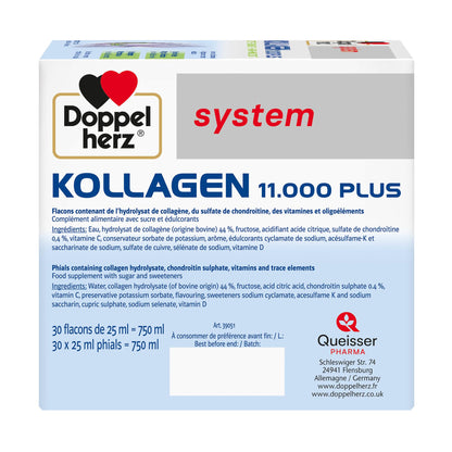 Doppelherz - Kollagen 11000 Plus - Collagen hydrolysate, chondroitin Sulphate, Vitamins C and D and Trace Elements DoppelherzUS supplements