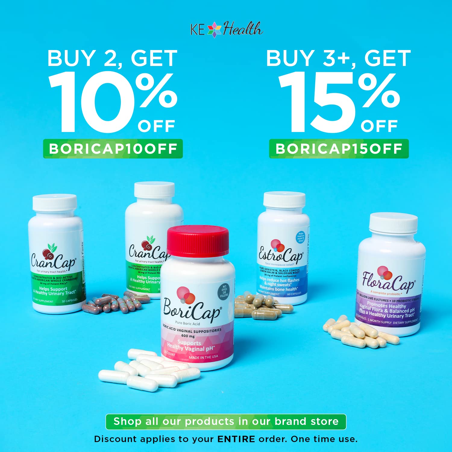 BoriCap Boric Acid Vaginal Suppository Applicators, 7 Applicators - Hygienic Solution BoriCapAu supplements