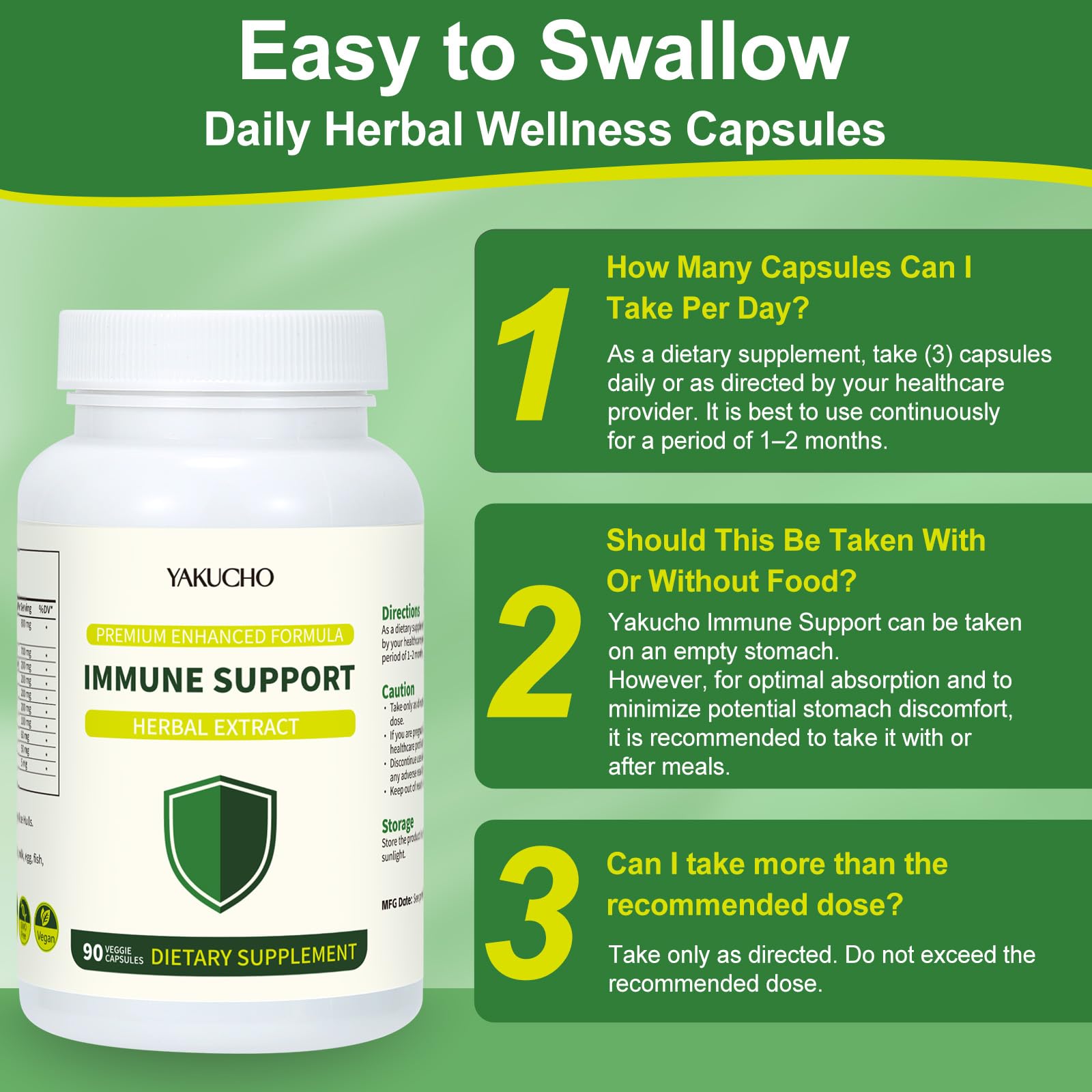 Herbal Immune Support Supplement, Vegan Capsules with Japanese Knotweed, Cat’s Claw, Skullcap & Sanguinolenta, Supports Immune Health & Overall Wellness, Gluten-Free YakuchoAu supplements