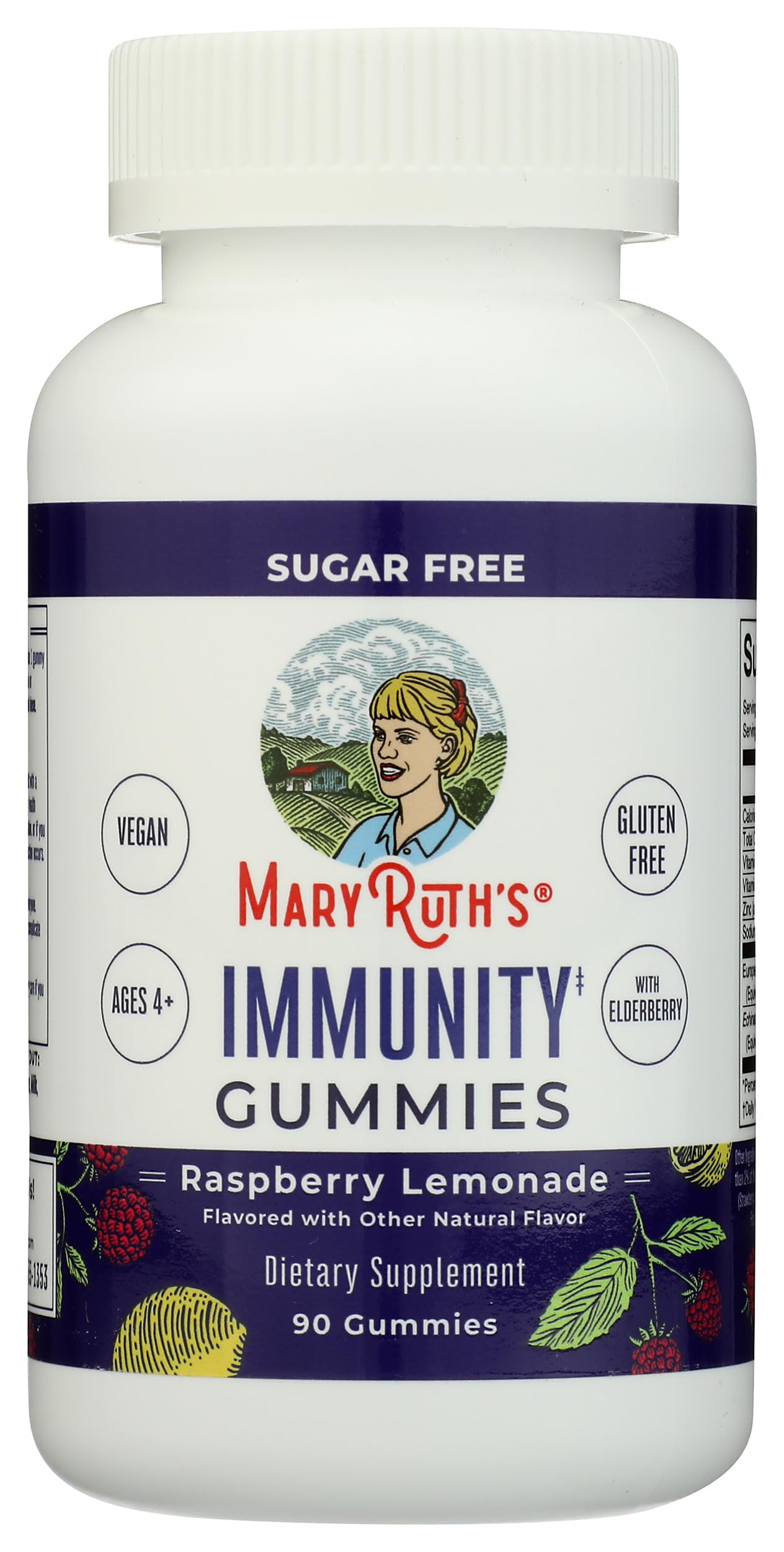 MaryRuth Organics Sugar Free Immunity Gummies | Powerful Blend | Elderberry Vitamin C & Zinc | Vitamin D3 & Echinacea | Immune Support Supplement | Gummies for Kids & Adults | Vegan | Non GMO | 90ct MARYRUTH'SUS supplements