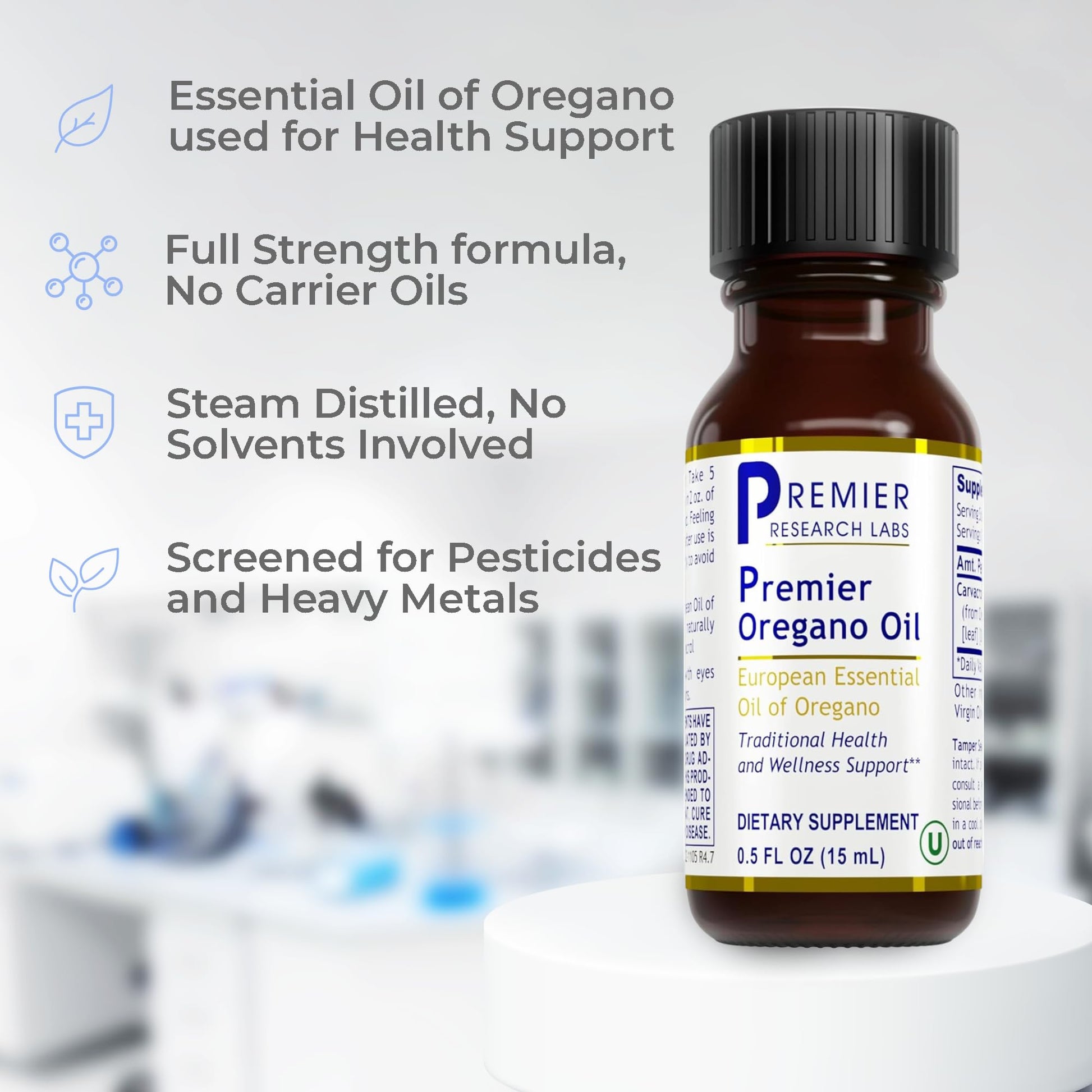 Premier Research Labs Premier Oregano Oil - Oil of Oregano Drops with Carvacrol, Edible Oregano Essential Oil Supplement for Immune & Gut Health - 0.5 Fl Oz Premier Research LabsAu supplements