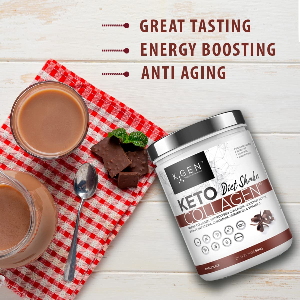 K-GEN Diet Shake Meal Replacement Keto Collagen Powder | Multi Collagen Protein with MCT Oil, Vitamin C K GEN ketogenic enhancementAu supplements