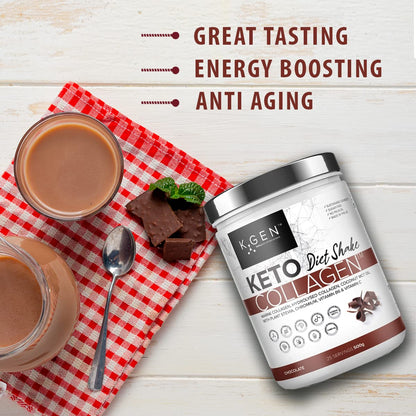 K-GEN Diet Shake Meal Replacement Keto Collagen Powder | Multi Collagen Protein with MCT Oil, Vitamin C K GEN ketogenic enhancementUS supplements