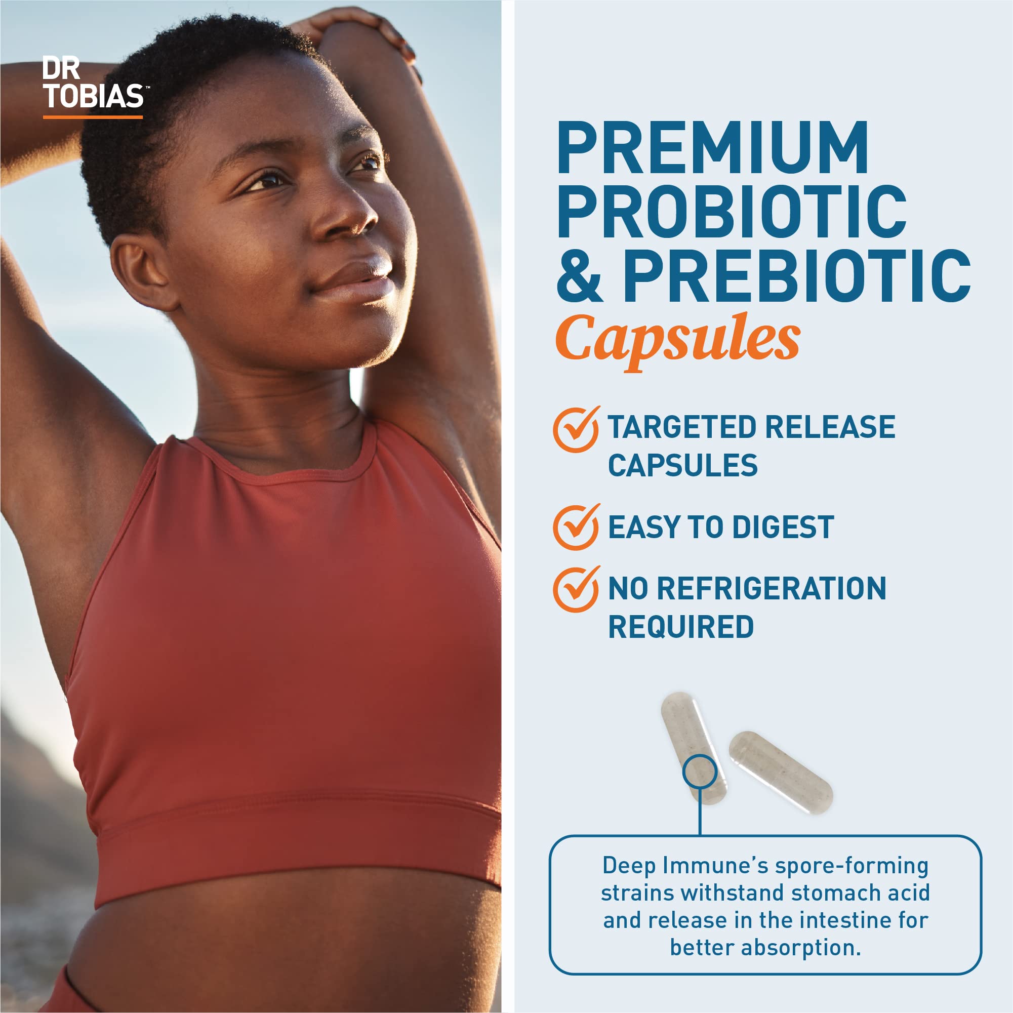 Dr. Tobias Deep Immune Probiotics & Prebiotics, 4.4 Billion CFU Probiotics for Women Dr. TobiasUS supplements