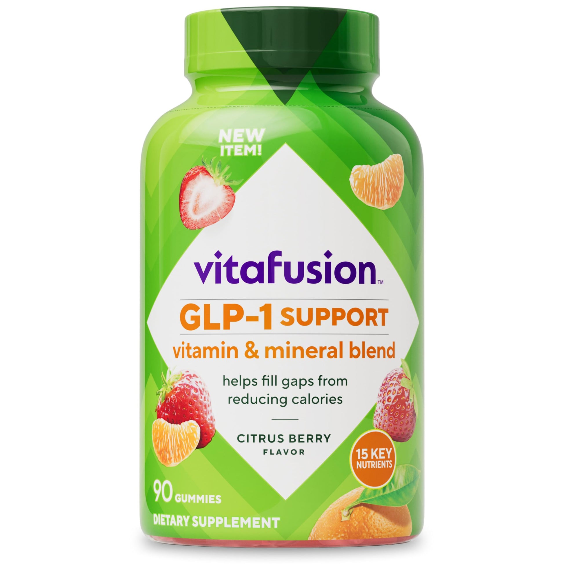 vitafusion GLP-1 Support Multivitamin, Vitamin and Mineral Blend, 15 Essential Nutrients, Citrus Berry Flavor, 90 Count, 45 Day Supply  VitafusionAu supplements
