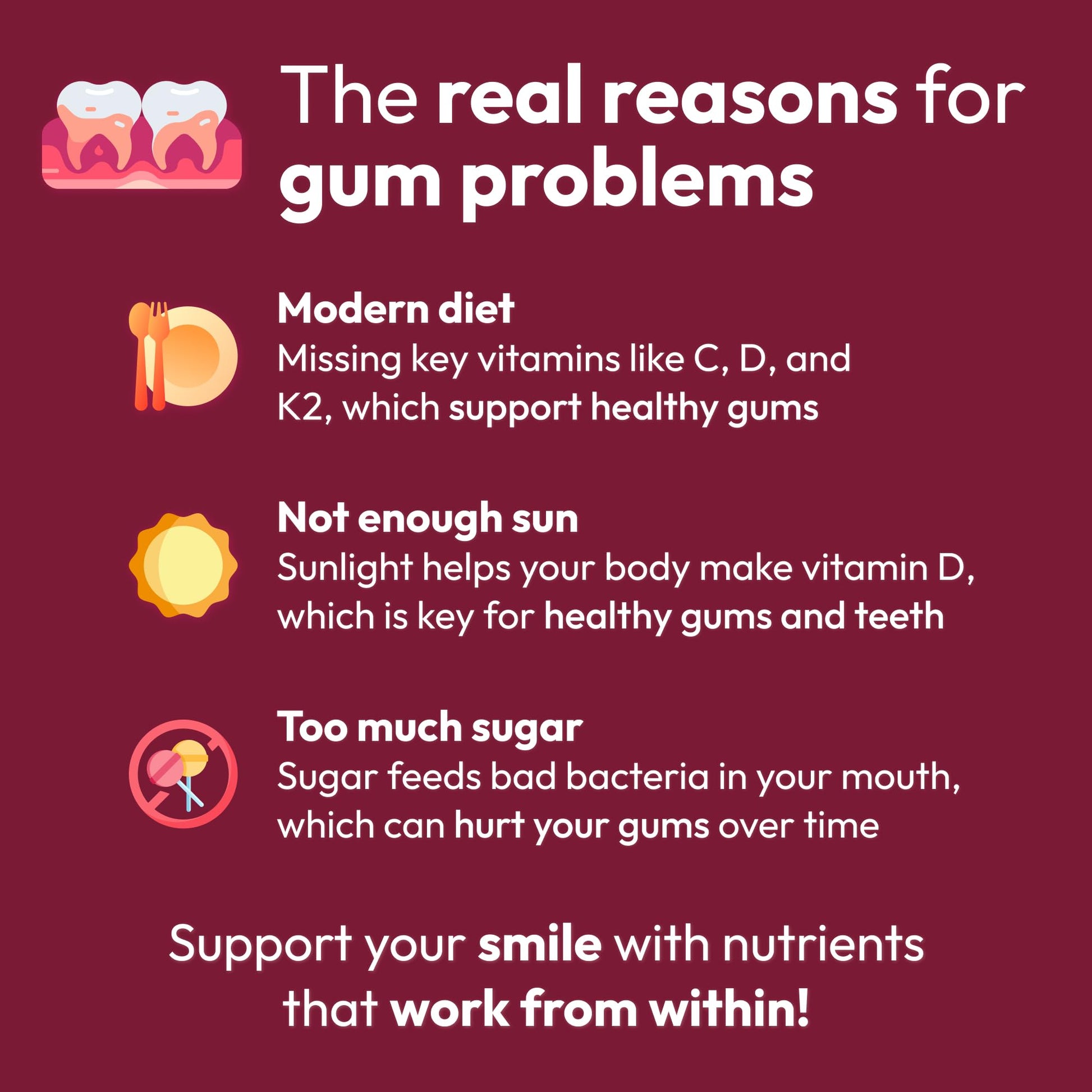 Strong Jaw Gum Restore - Gum Repair for Receding Gums | Teeth Magnesium Supplements, Oral Care, Remineralizing Dental Health Vitamins for Adults | 1 Month Supply, 180 Capsules, Made in USA Strong JawAu supplements