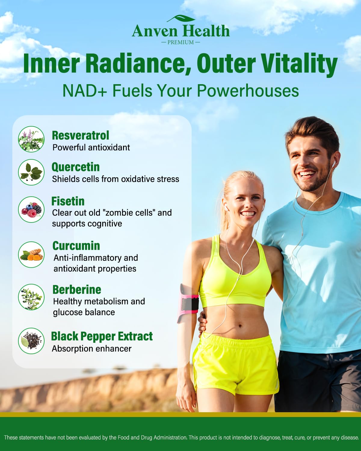 Anven Health Liposomal NAD+ Resveratrol Supplement - NMN Alternative with Trans-Resveratrol, Quercetin & Fisetin - NAD Plus for Women and Men, Cellular Energy & Healthy Aging, Non-GMO | 180 Capsules Anven HealthAu supplements