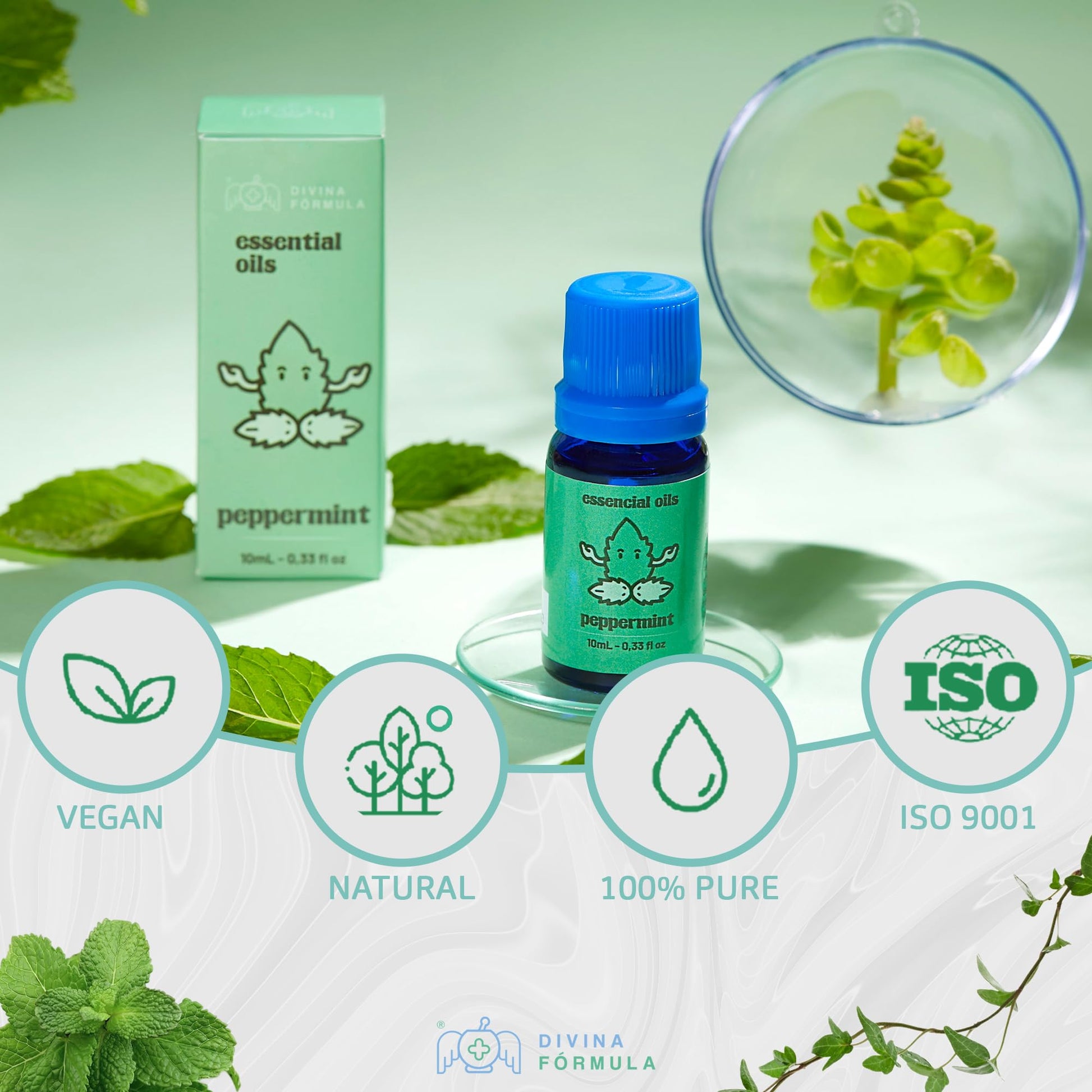 Divina Fórmula - 100% Pure Peppermint Essential Oil - Aromatherapy Oils, Essential Oils - Oil for Massage Divina FÓrmulaAu supplements