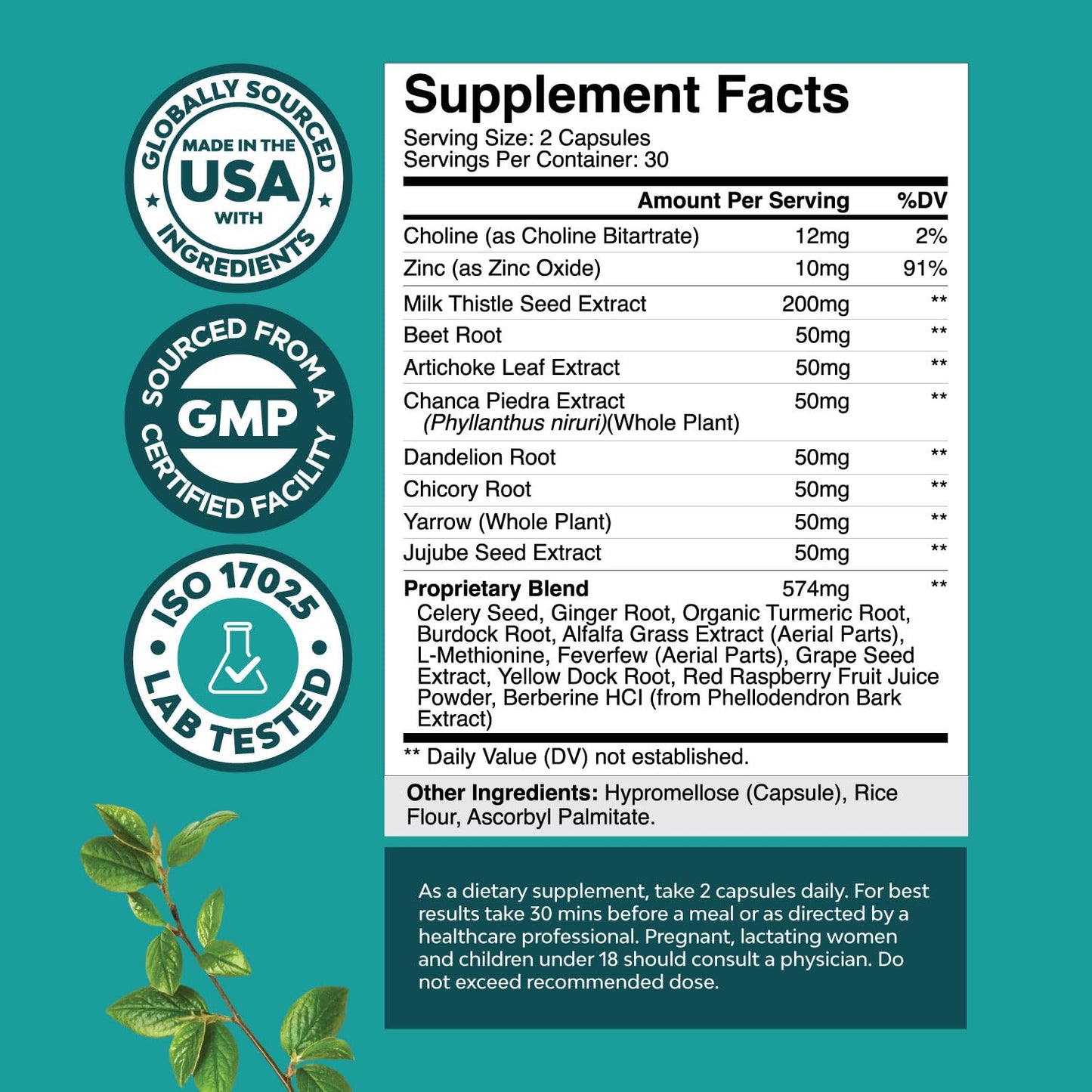 Liver Cleanse Detox & Repair Formula - Herbal Liver Support Supplement Natures CraftUS supplements