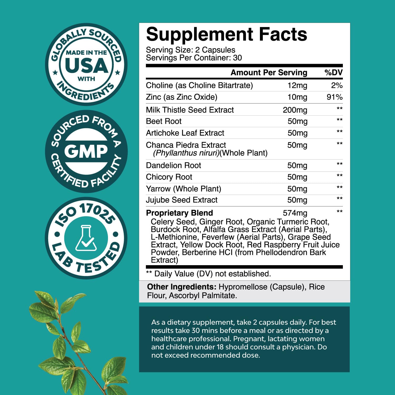 Liver Cleanse Detox & Repair Formula - Herbal Liver Support Supplement Natures CraftUS supplements