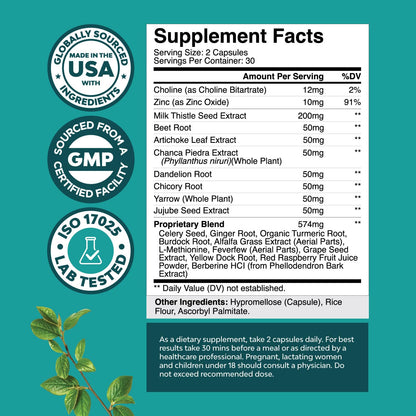 Liver Cleanse Detox & Repair Formula - Herbal Liver Support Supplement Natures CraftUS supplements